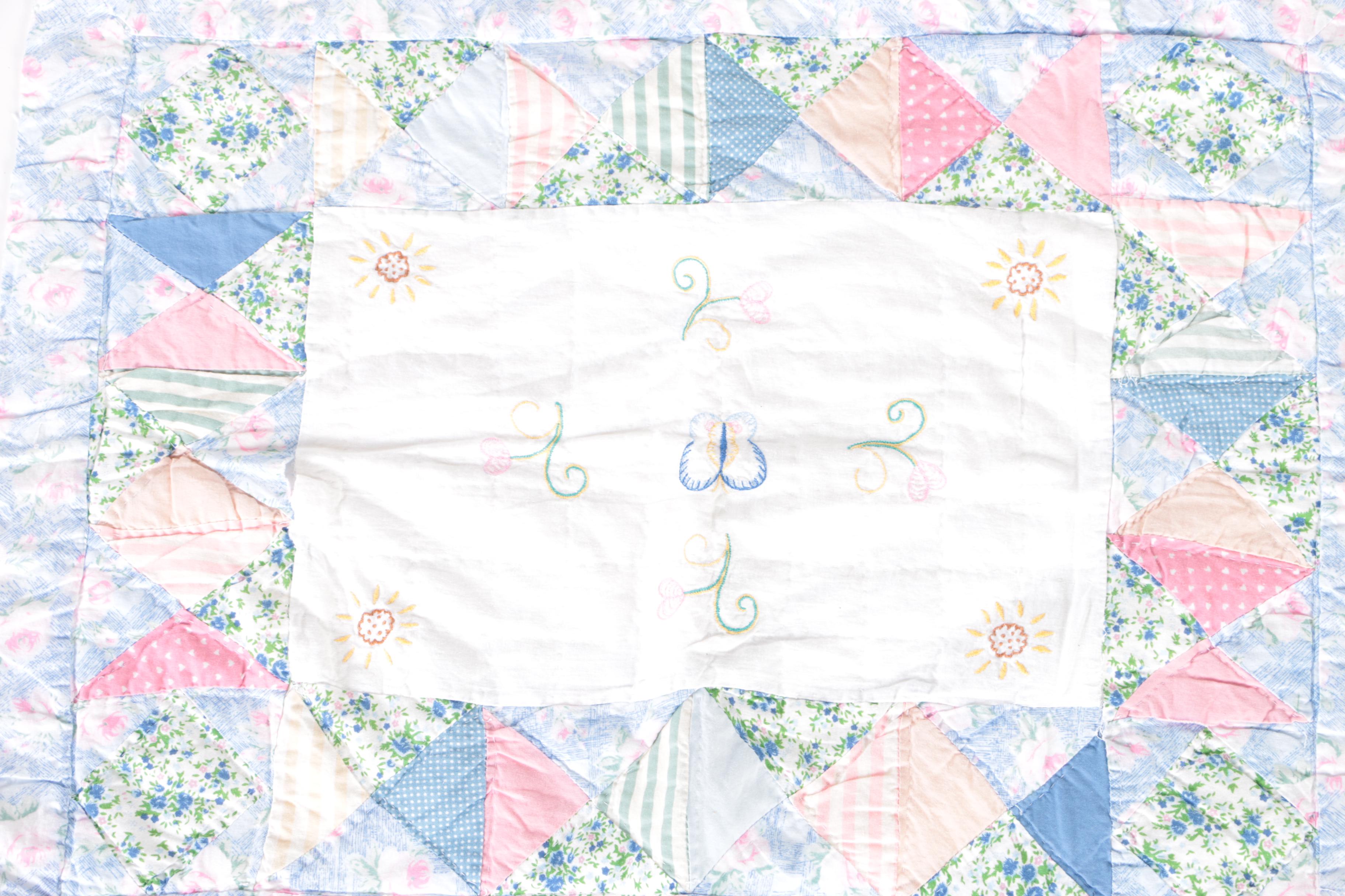 Machine Made Floral Quilts