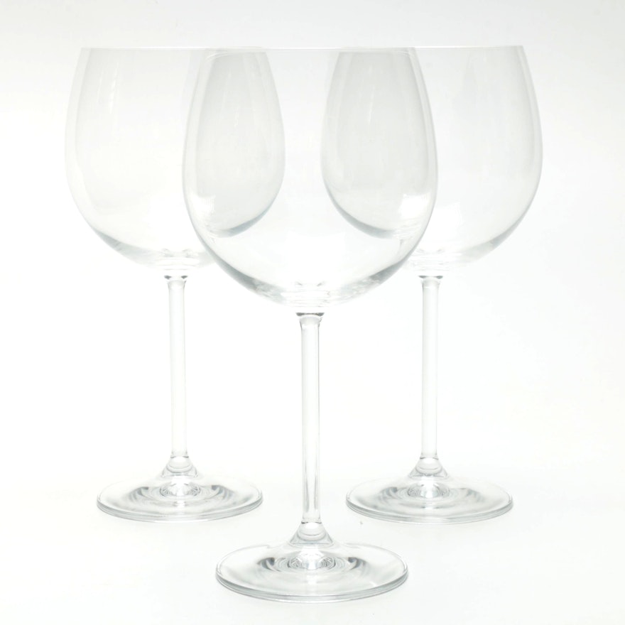 Three Clear Wine Glasses