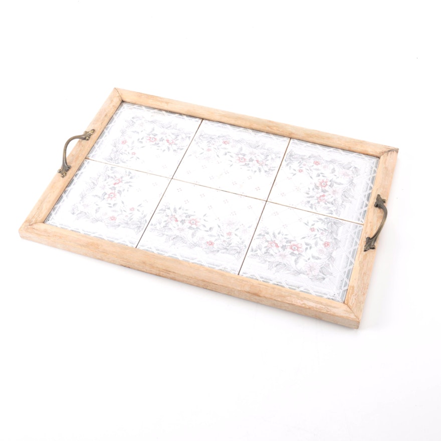 The Empty Nest Wooden Tray With Tiles