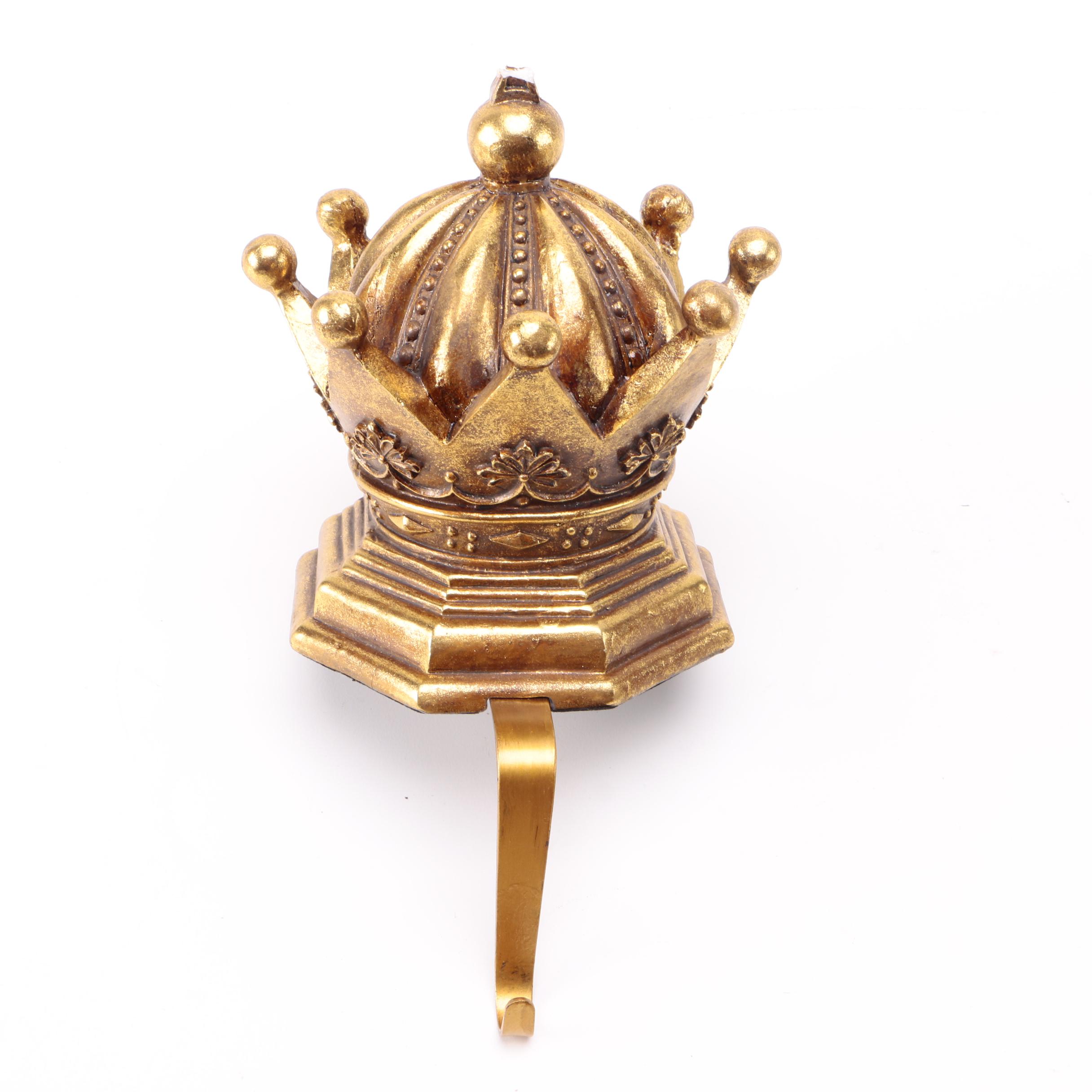 Gold Tone Mantel Christmas Stocking Hangers