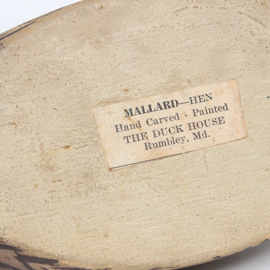 Hand-Carved and Painted Mallard Hen Duck Decoy