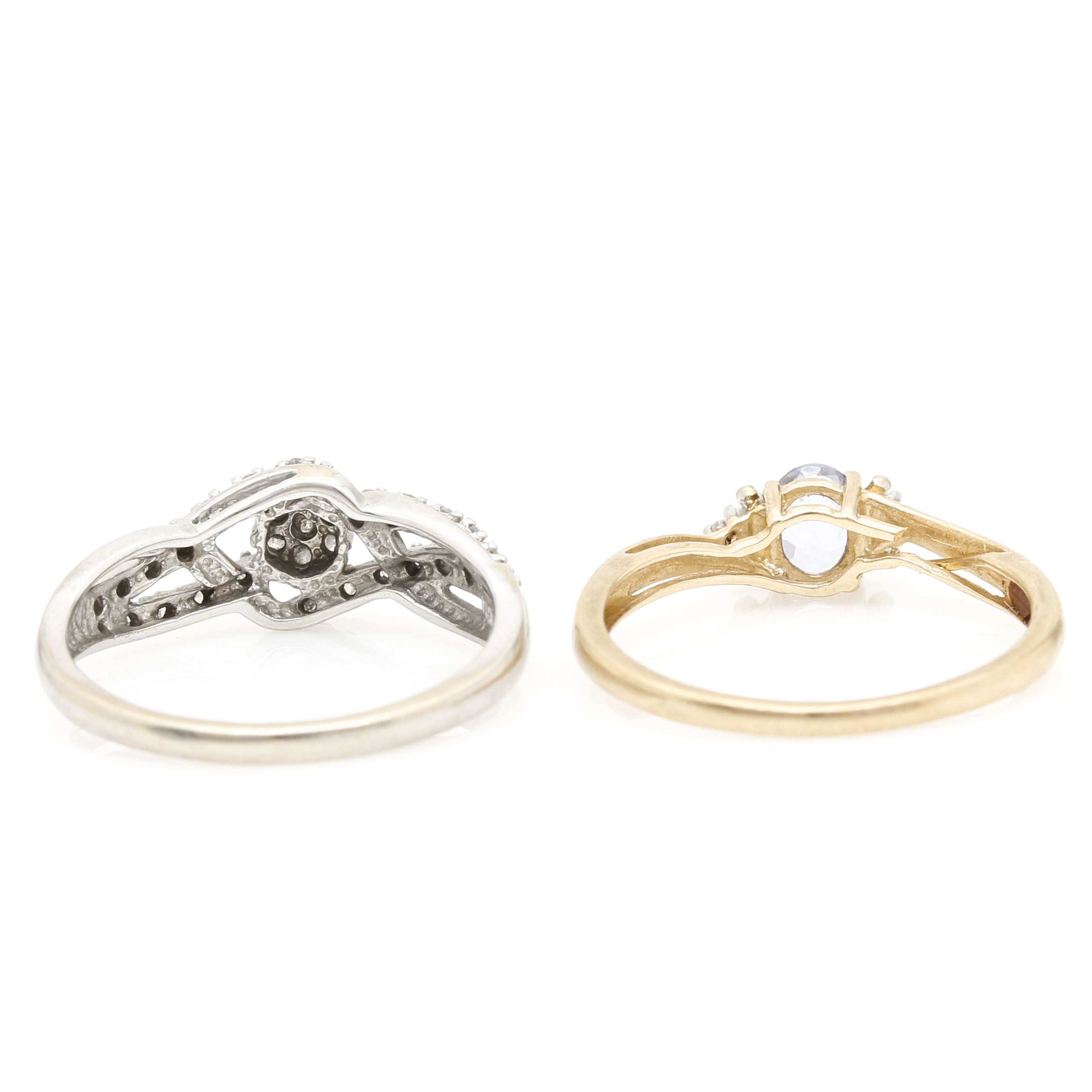 10K Gold Tanzanite and Diamond Rings