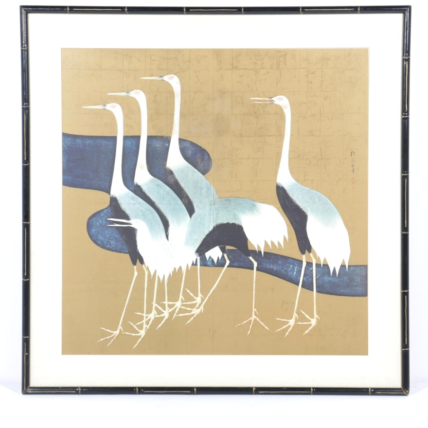 Giclee Print After Sakai Hoitsu "Cranes"