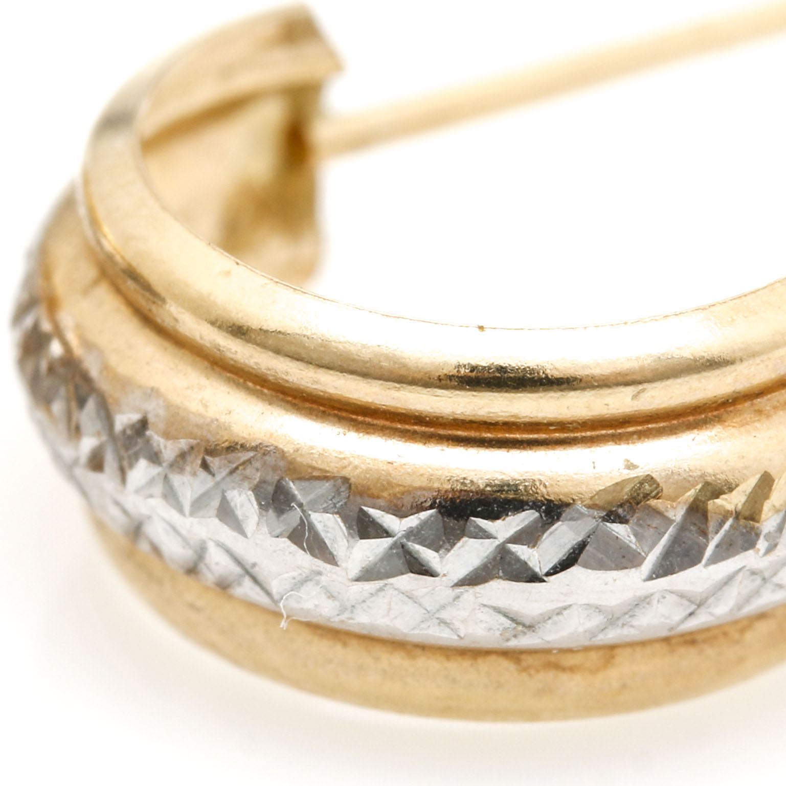 10K Two Tone Gold Hoop Earrings