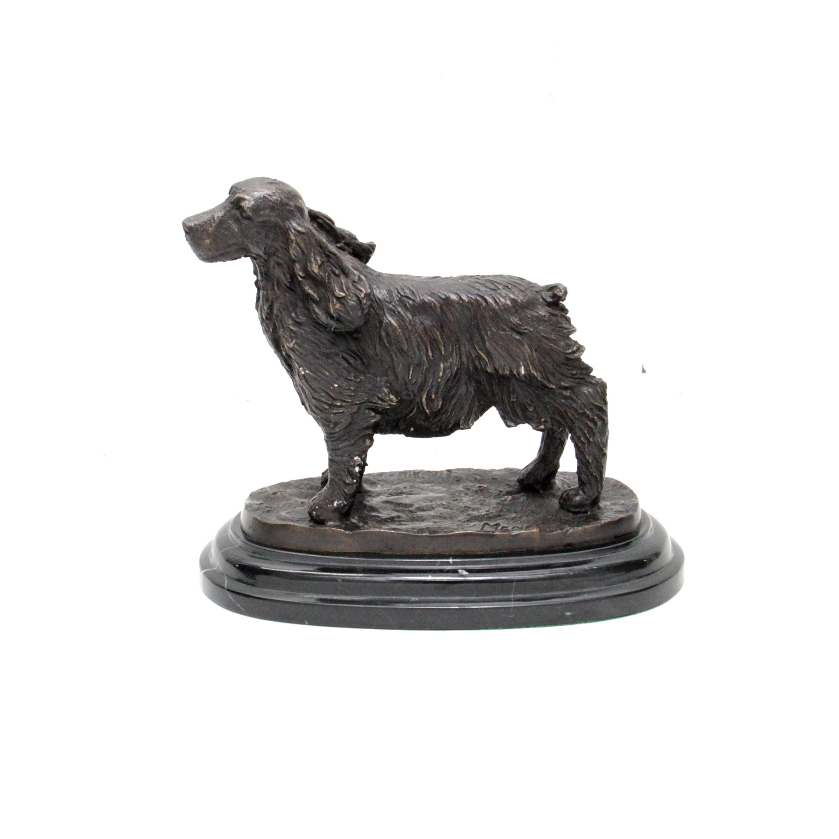 Bronze Tone Spaniel Sculpture After P. J. Mêne