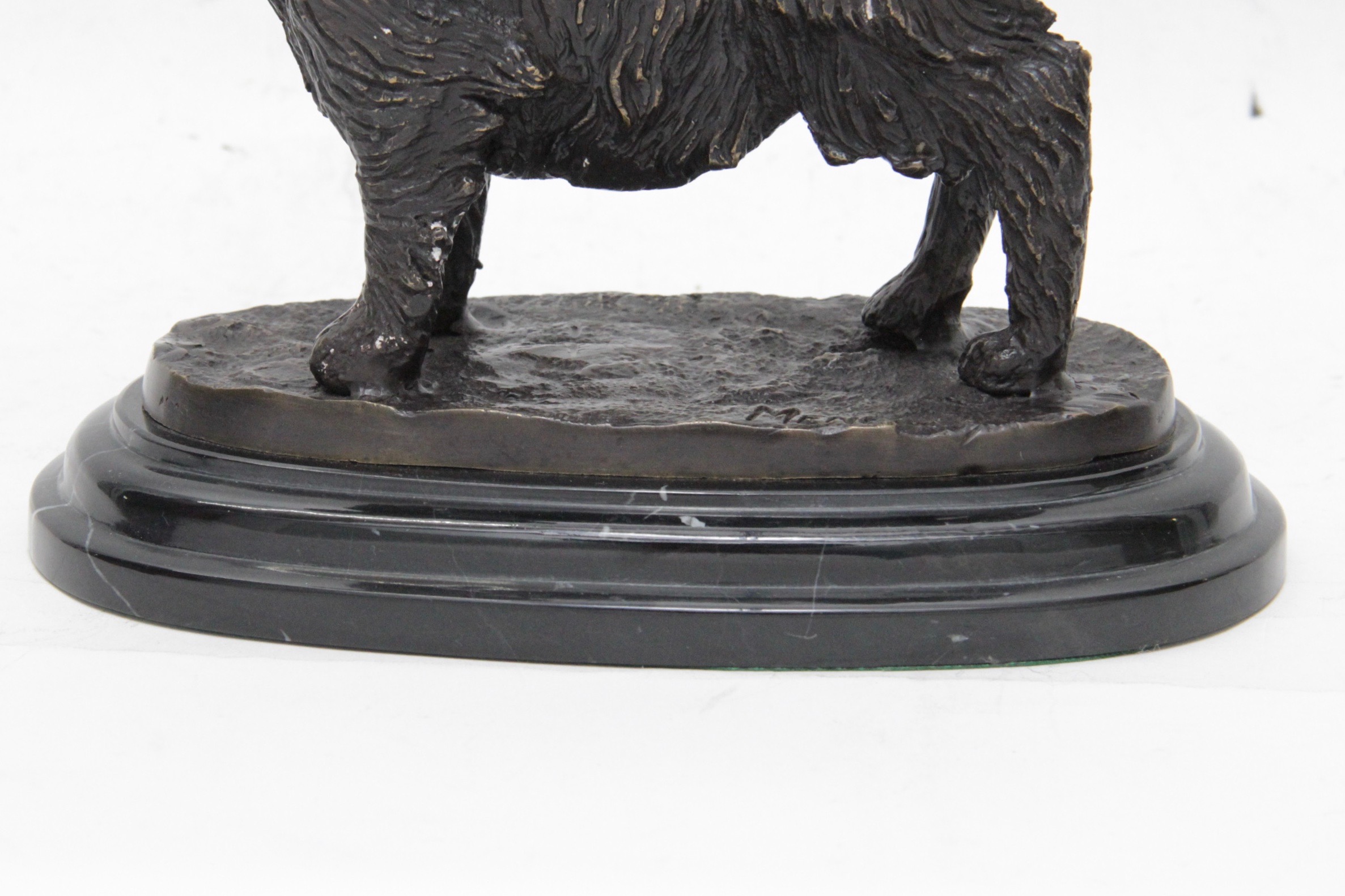 Bronze Tone Spaniel Sculpture After P. J. Mêne