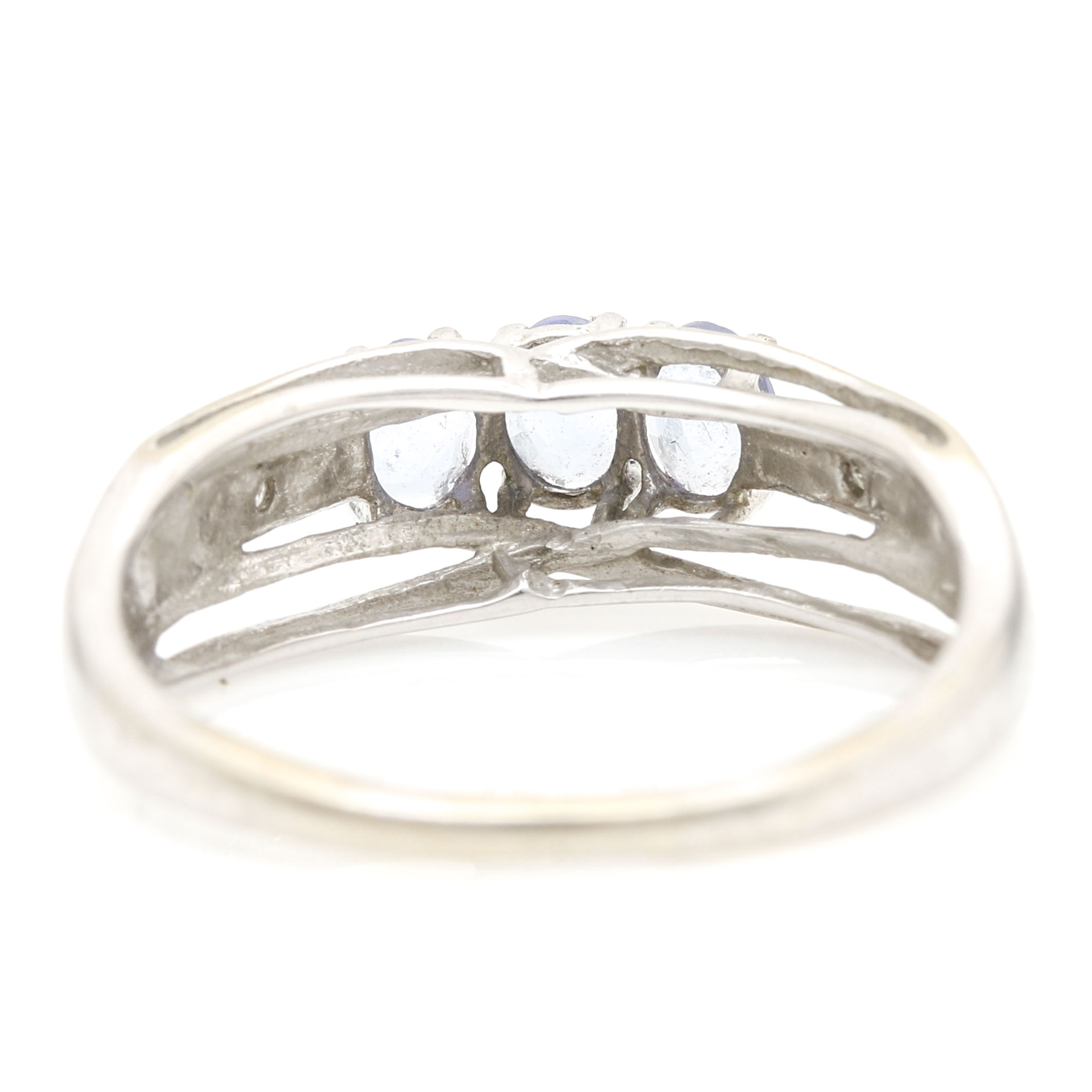 10K White Gold Tanzanite and Diamond Ring