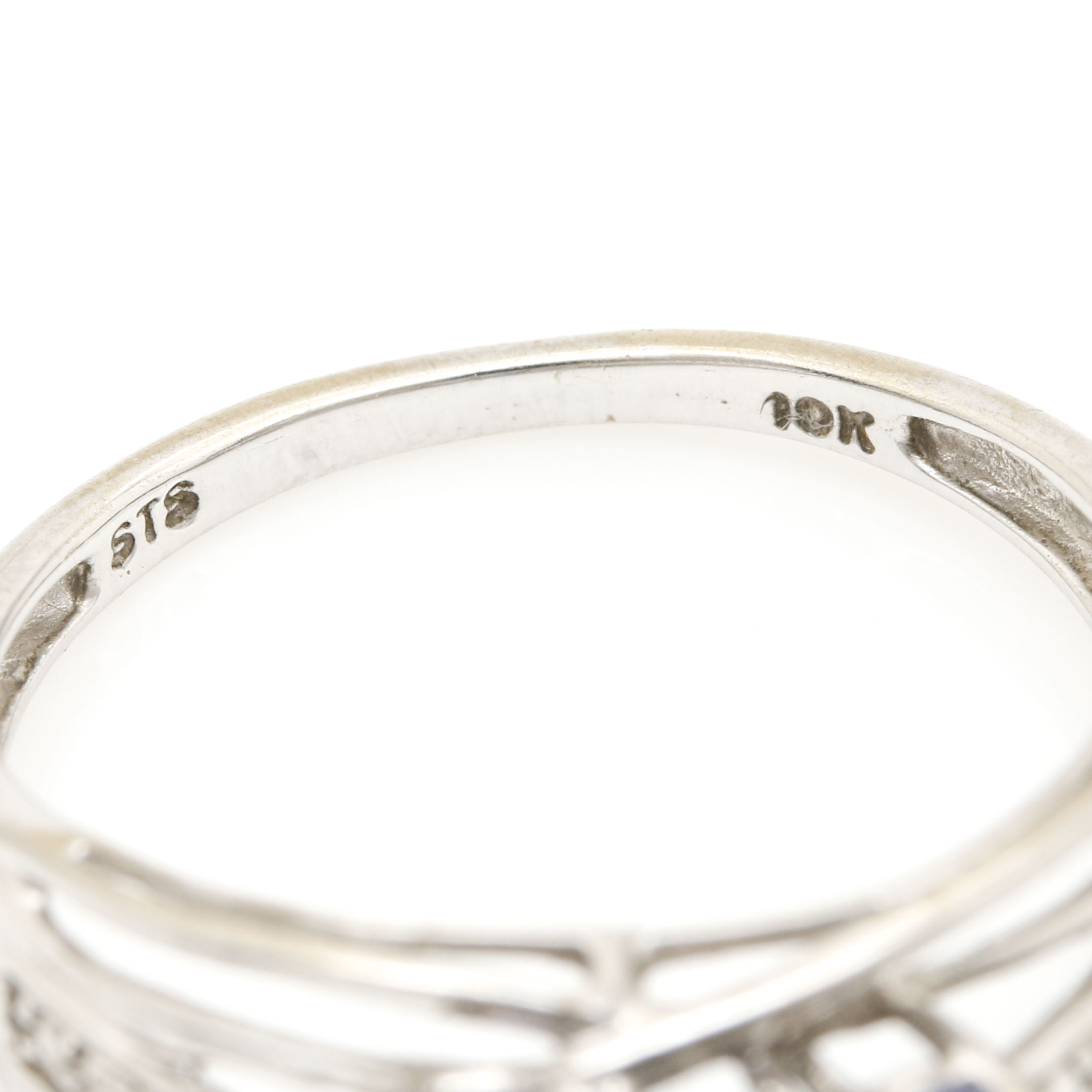 10K White Gold Tanzanite and Diamond Ring