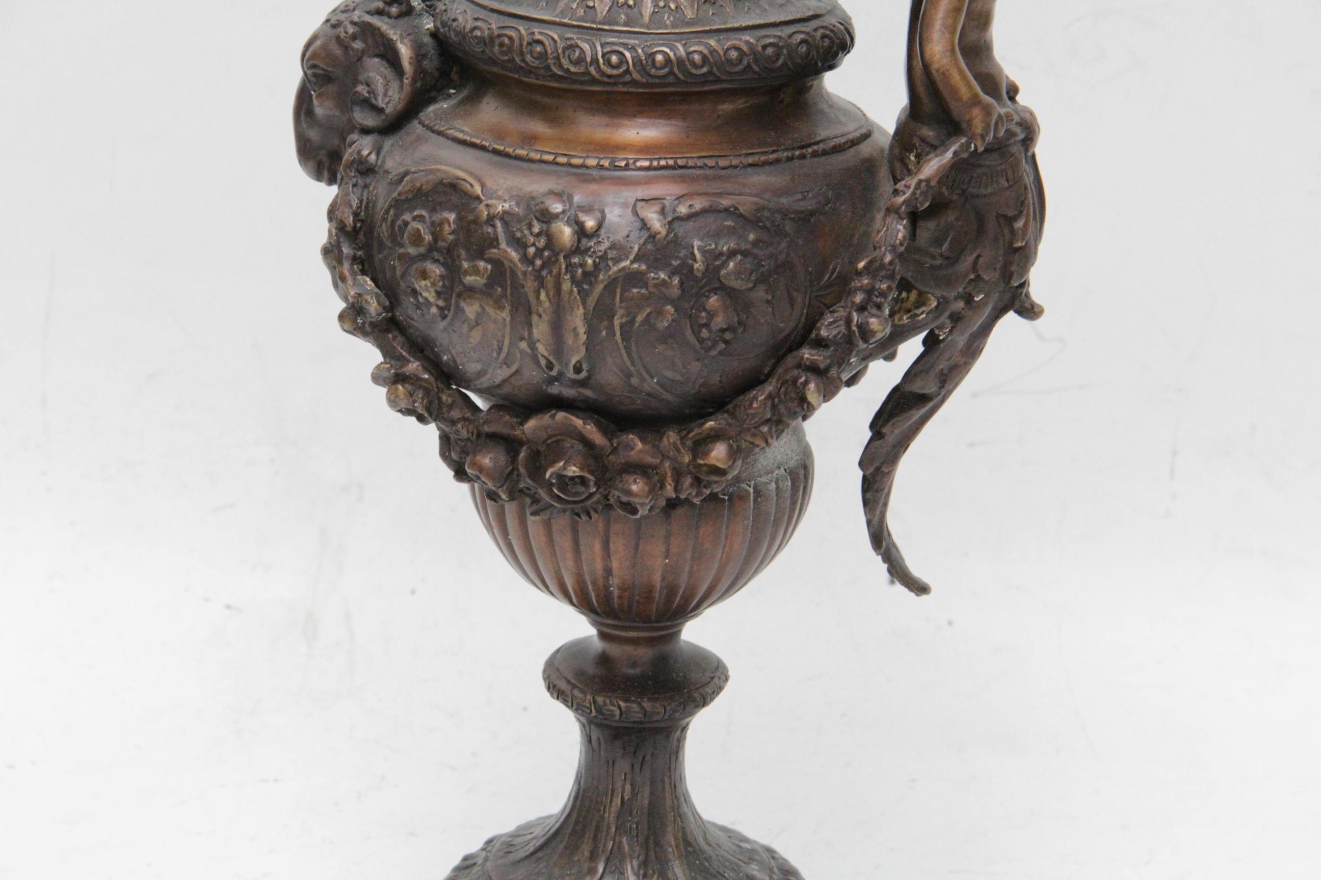 Bronze Tone Ewer With Dolphin Handle