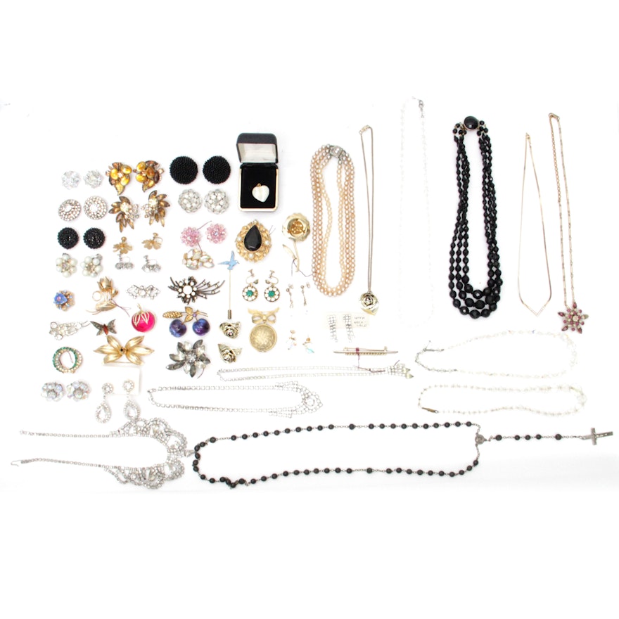 Grouping of Vintage Costume Jewelry