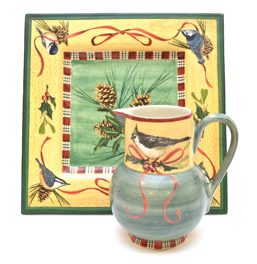 Lenox 'Winter Greetings' Holiday Platter and Pitcher