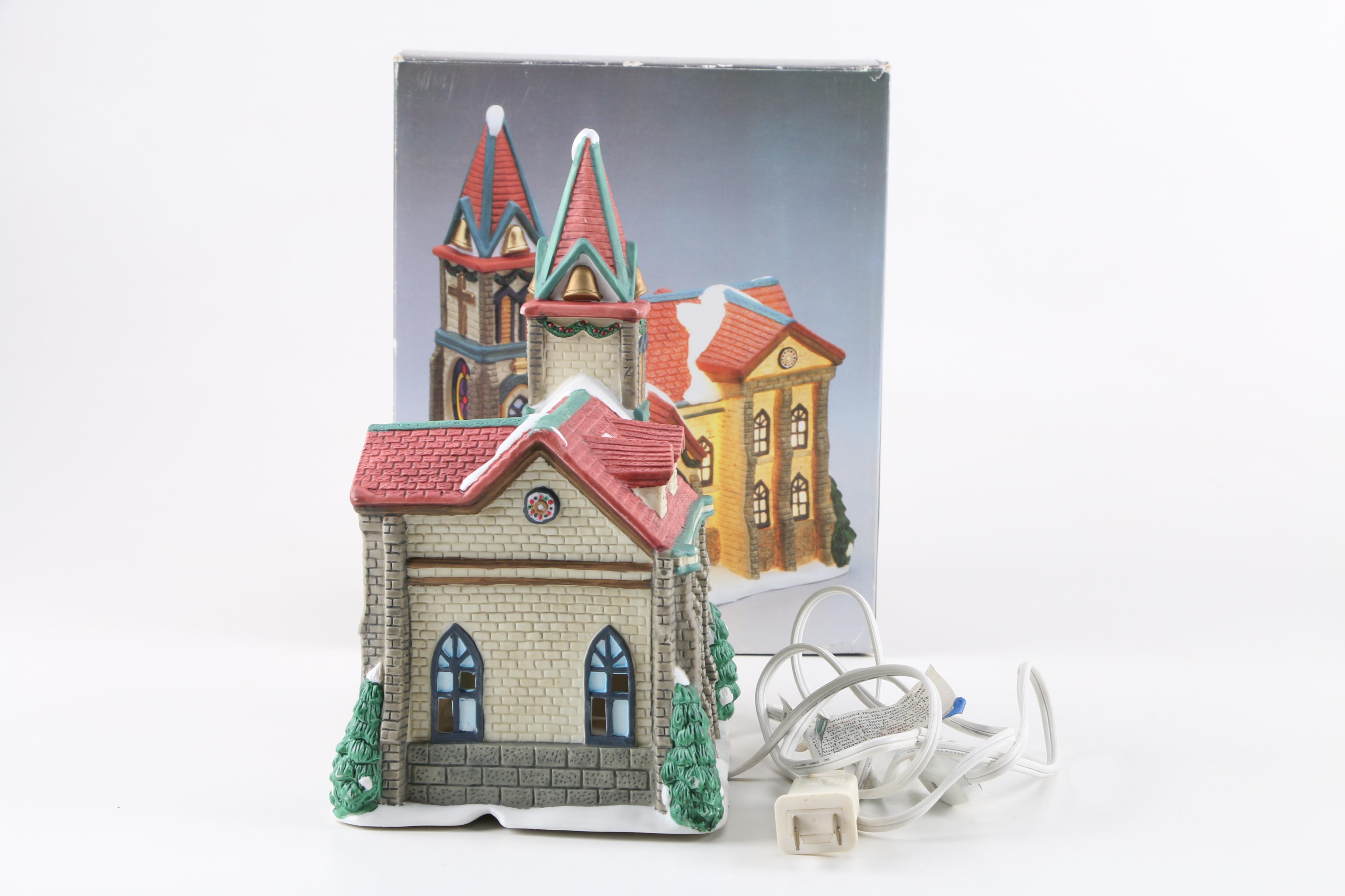 Hand Painted Porcelain Lighted Churches
