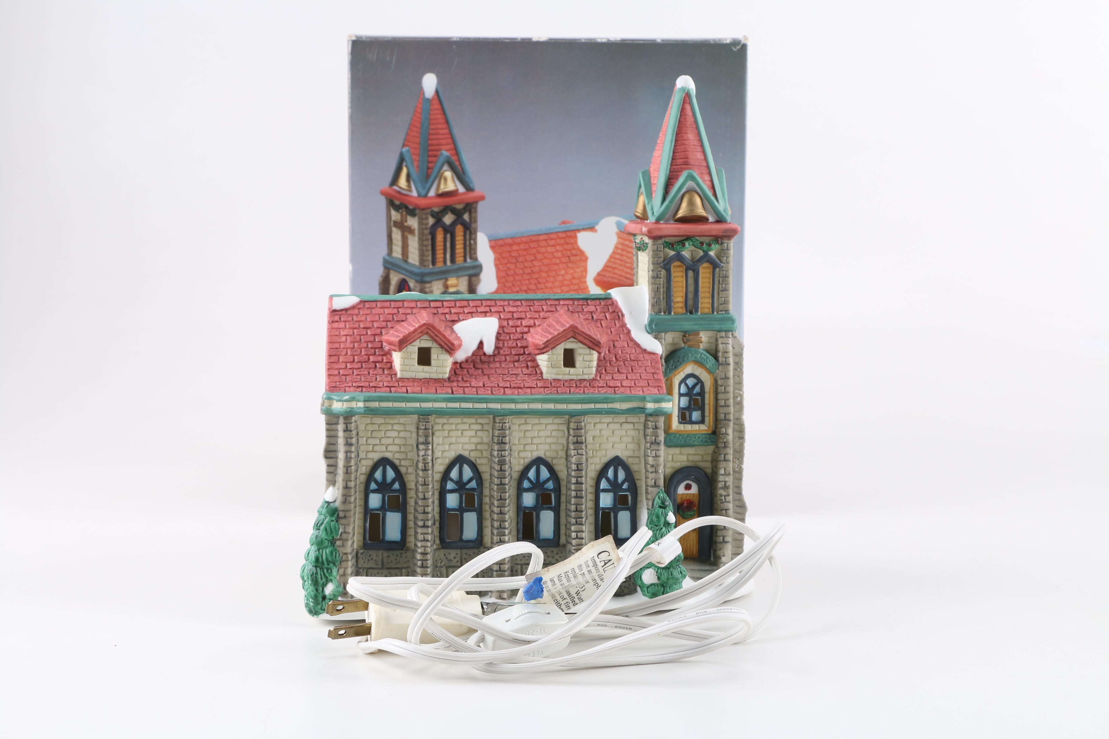 Hand Painted Porcelain Lighted Churches