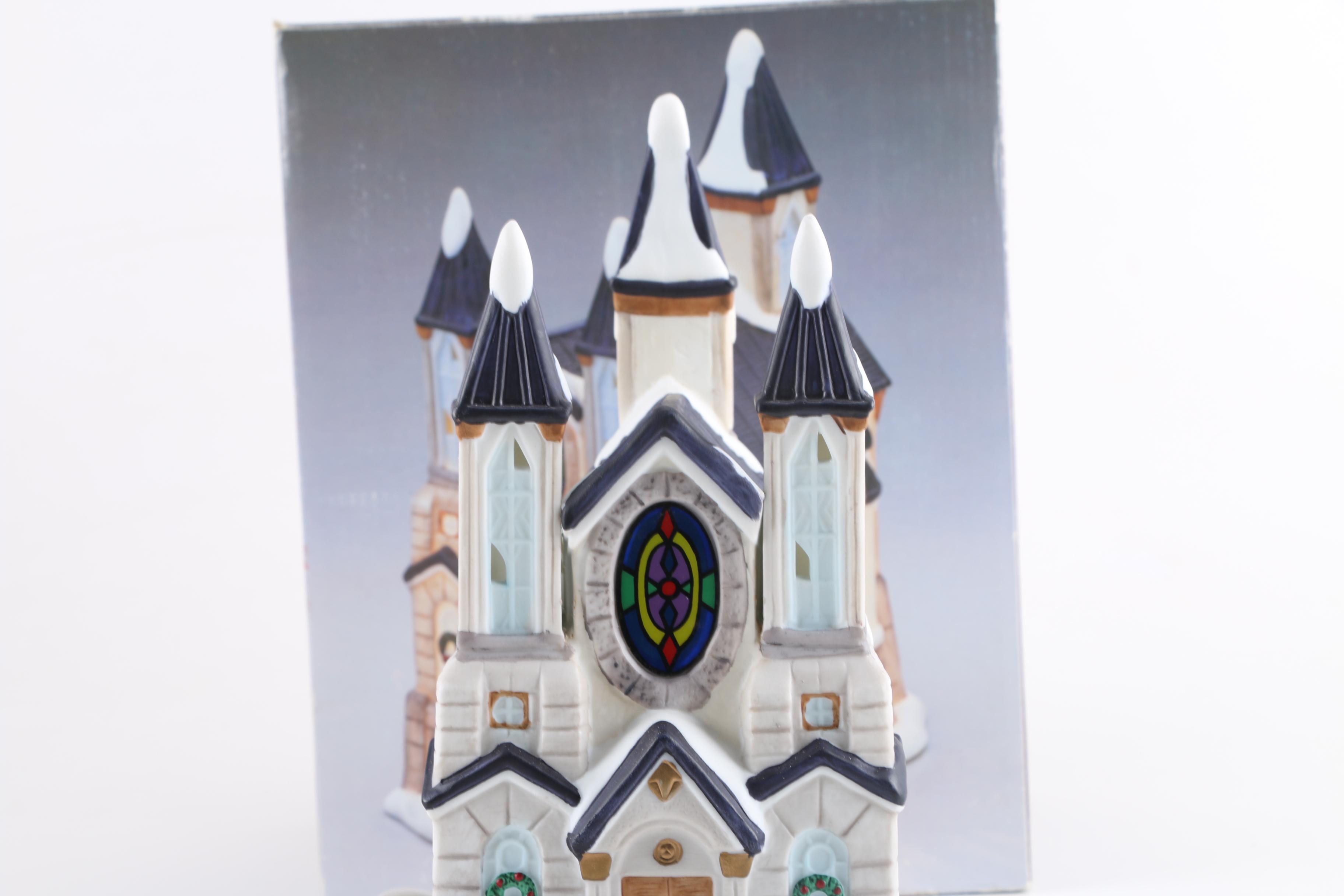 Hand Painted Porcelain Lighted Churches