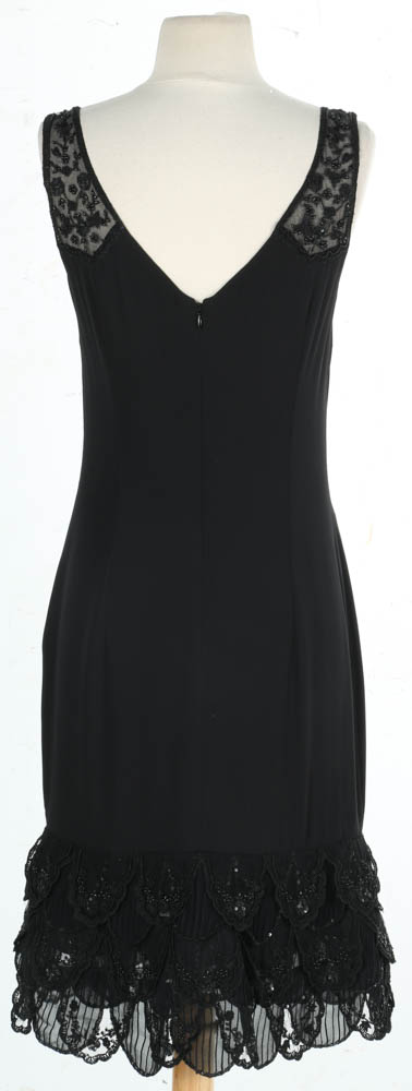 Escada Black Beaded Sleeveless Cocktail Dress