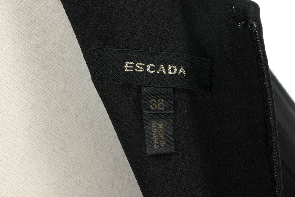 Escada Black Beaded Sleeveless Cocktail Dress