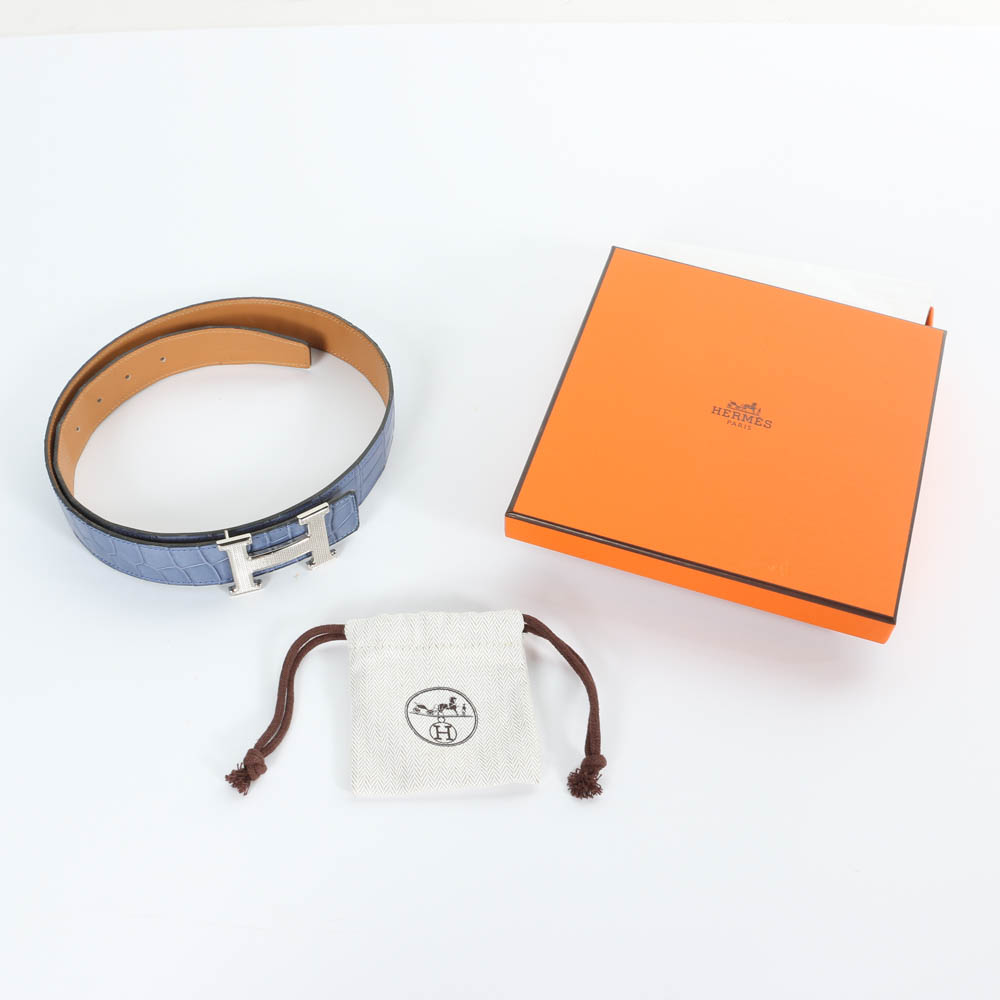Hermès Constance Reversible Pale Blue Belt