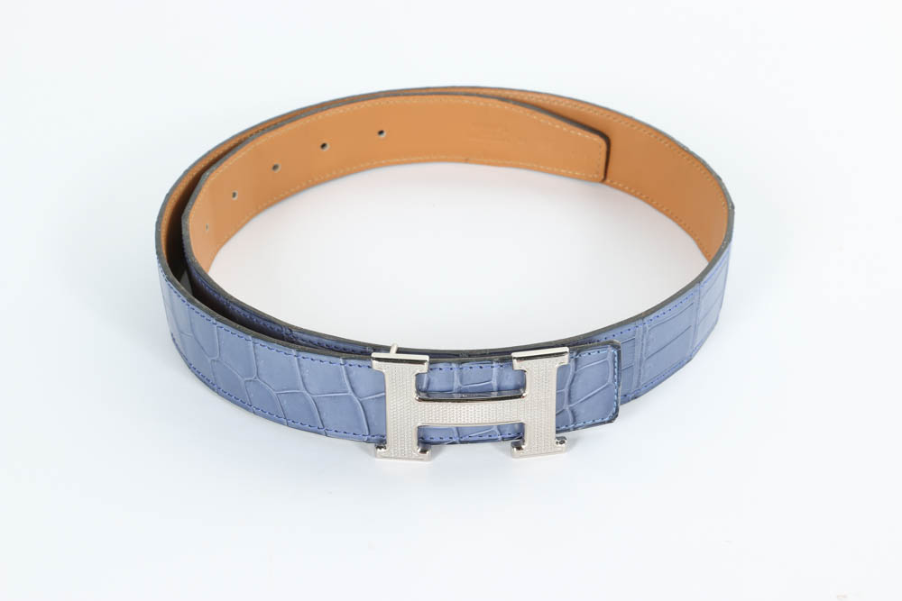 Hermès Constance Reversible Pale Blue Belt