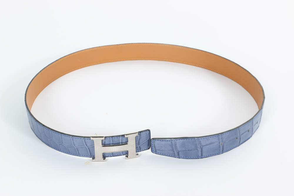 Hermès Constance Reversible Pale Blue Belt