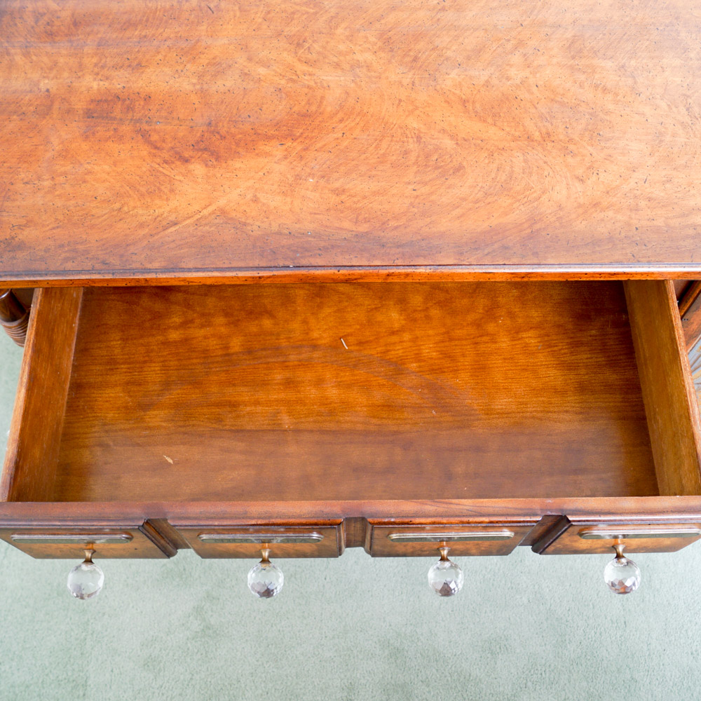 Apothecary-Style Wood Dresser with Faux Stained Glass Cabinet