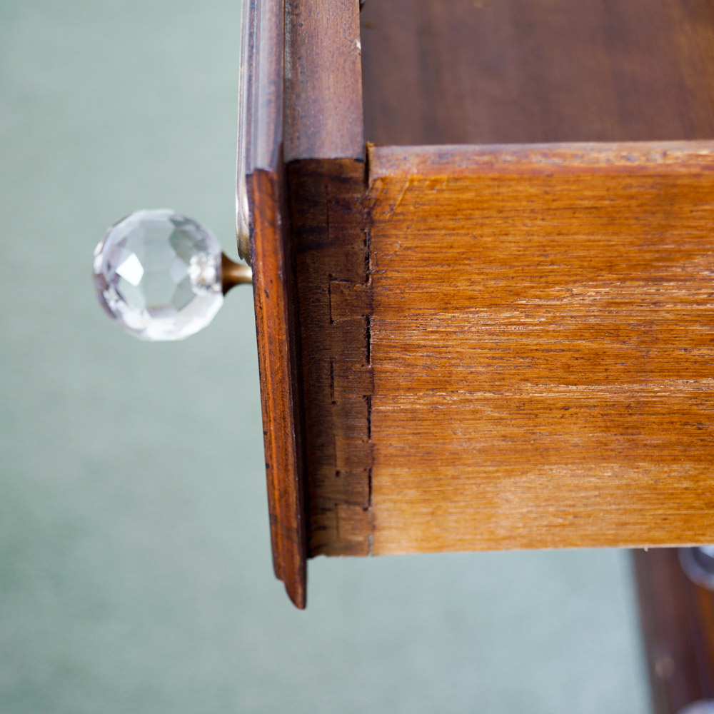 Apothecary-Style Wood Dresser with Faux Stained Glass Cabinet