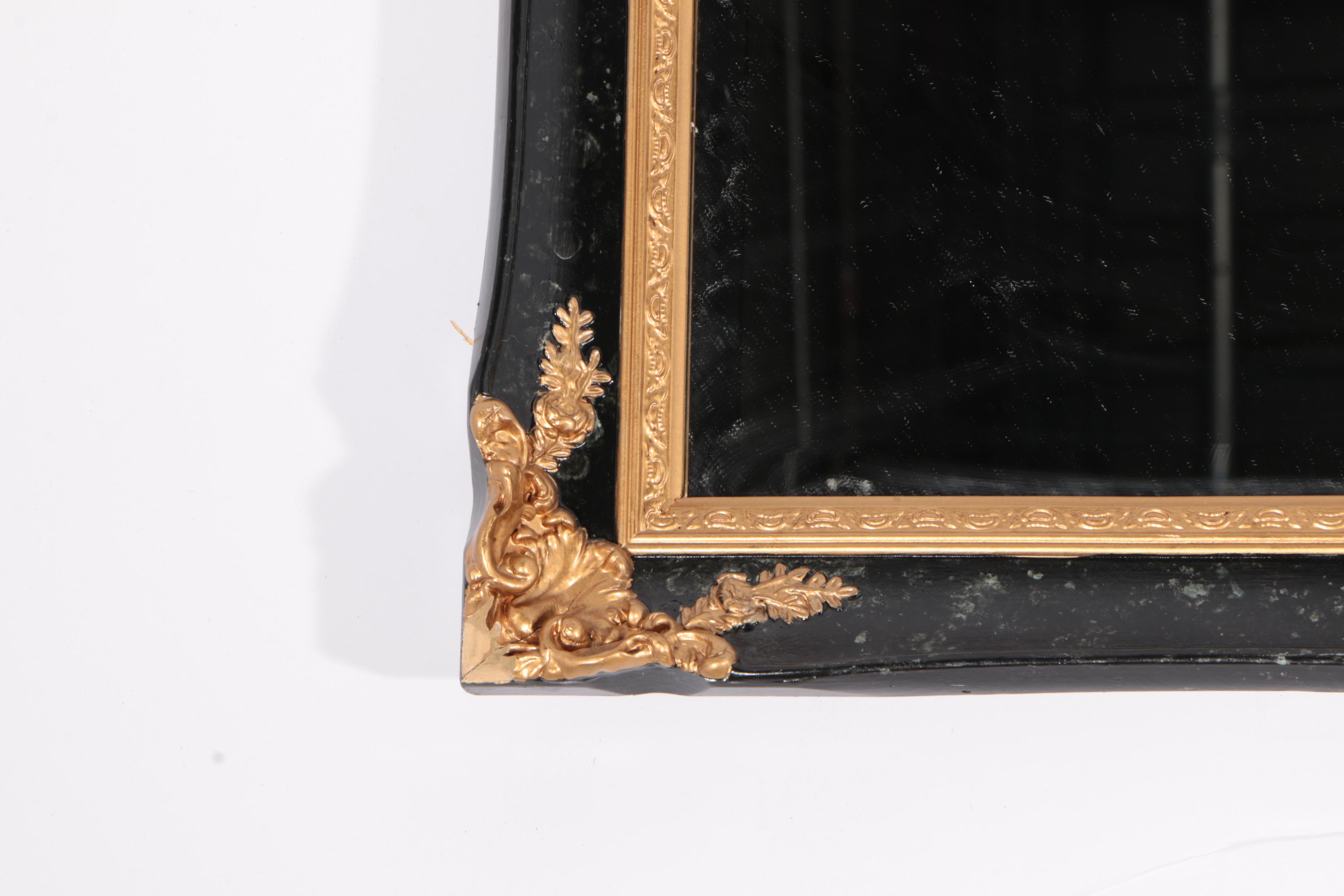 Gilt Accented Framed Beveled Wall Mirror