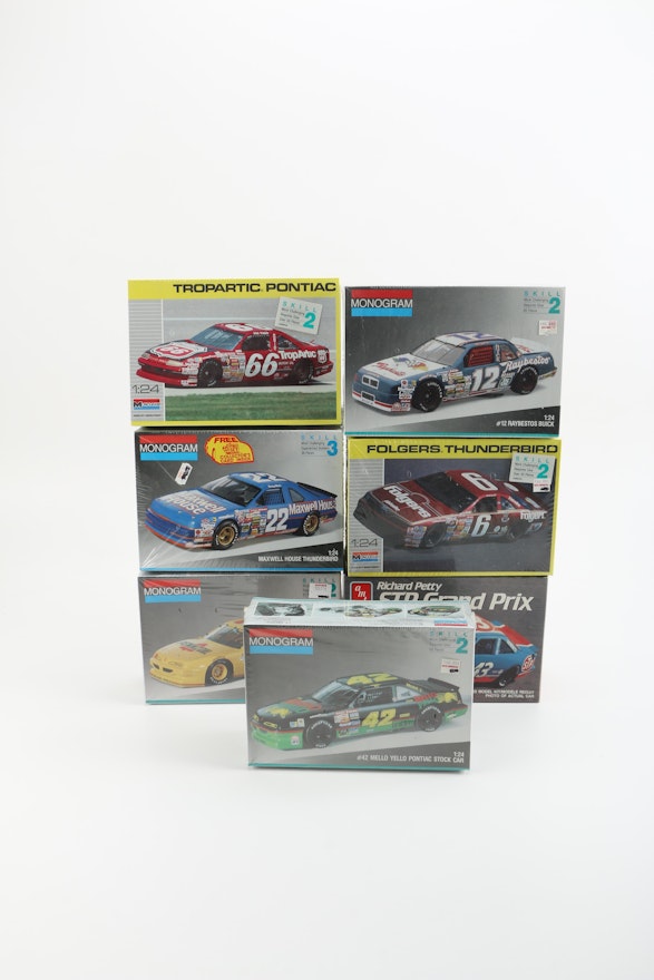 Collection of NASCAR 1:24 Scale Model Stock Car Kits