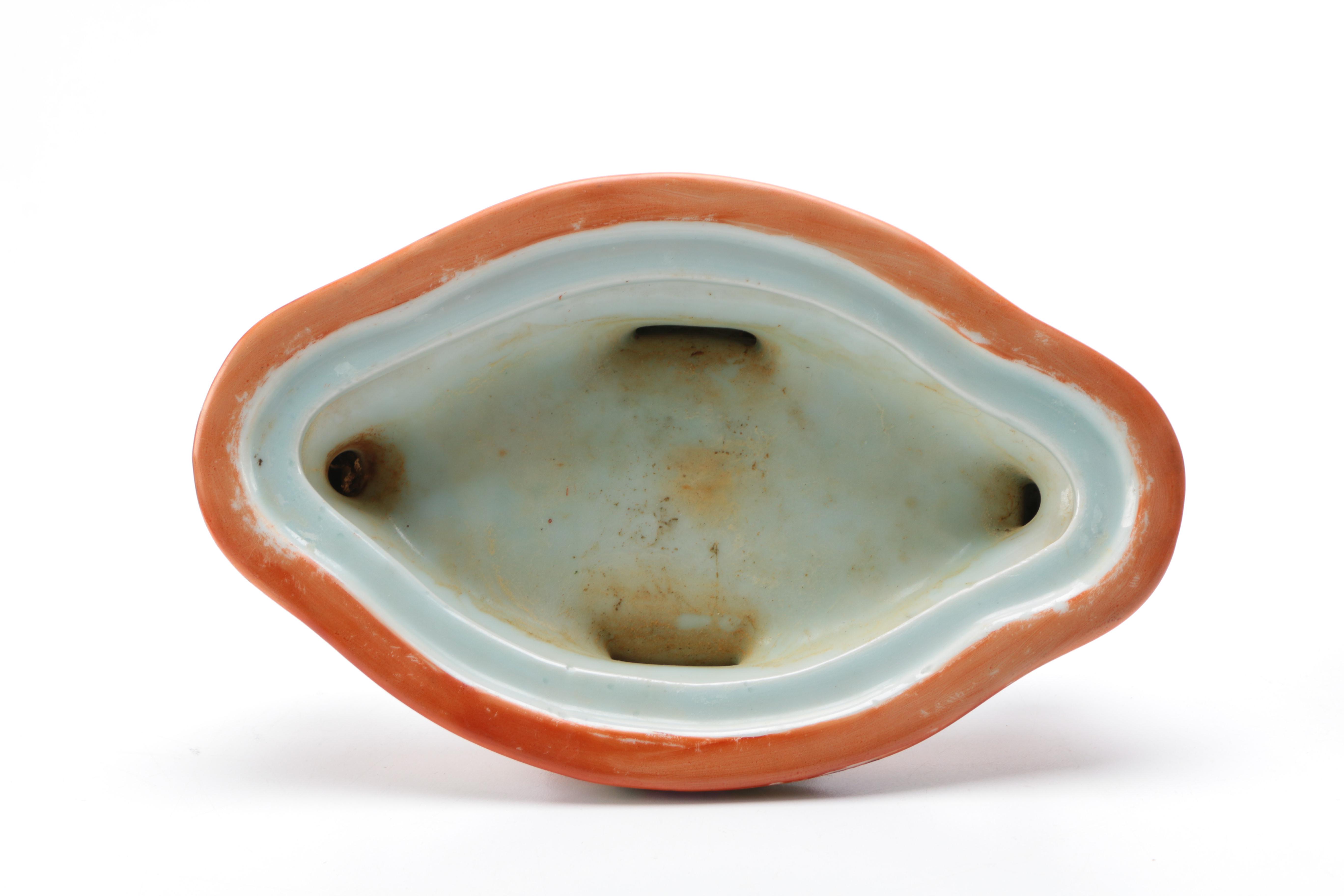 Chinese Rose Medallion Ceramic Planter and Base