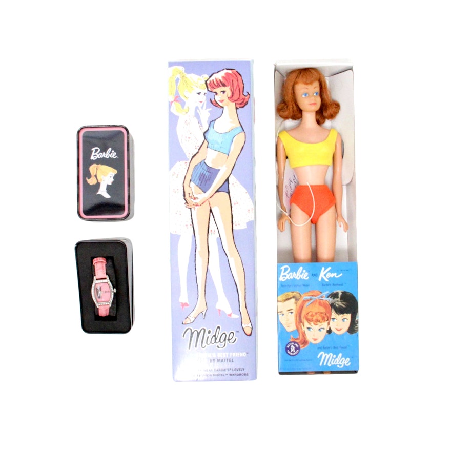 1963 Titian Midge by Mattel and Barbie Wristwatch