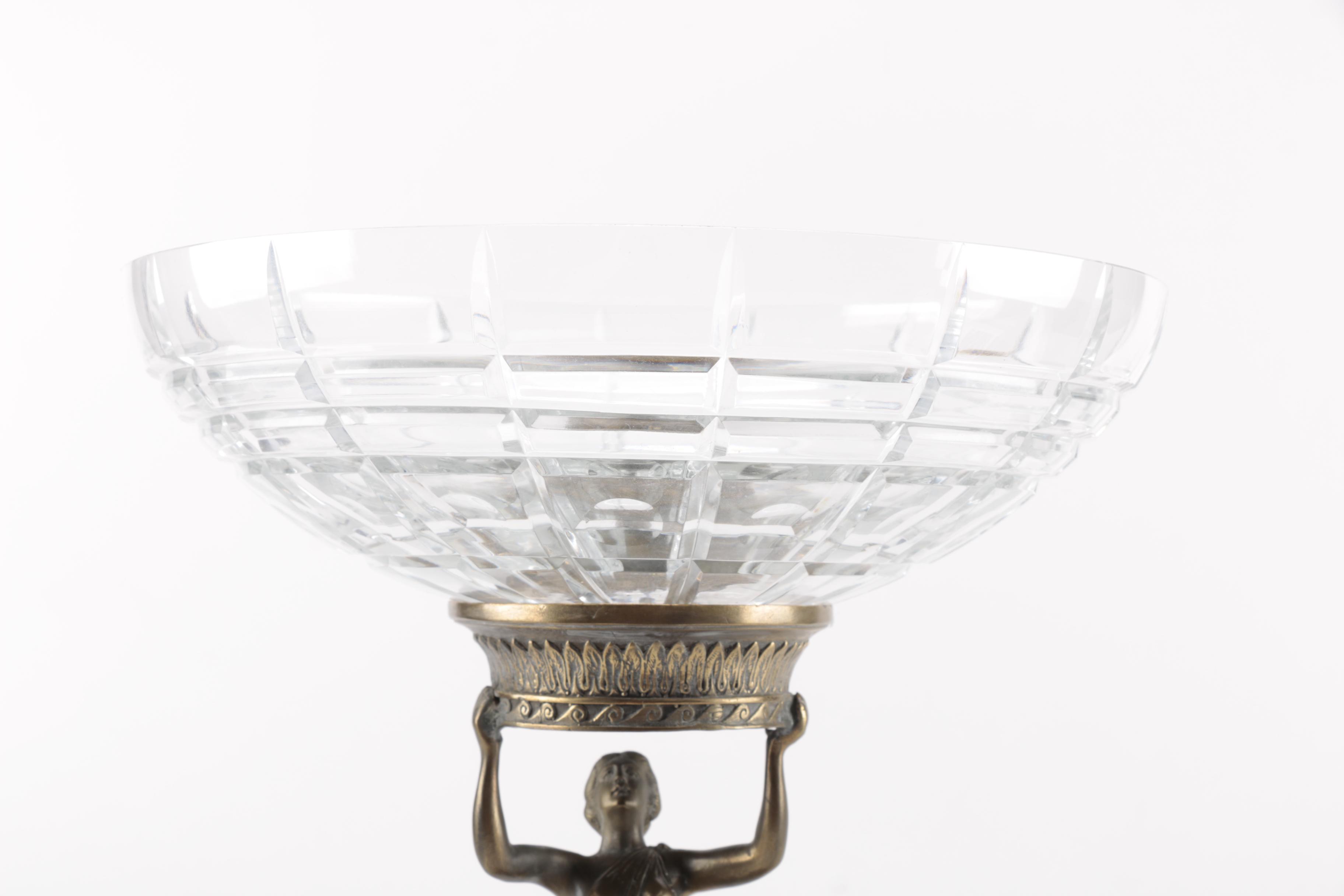 Brass and Glass Figural Bowl
