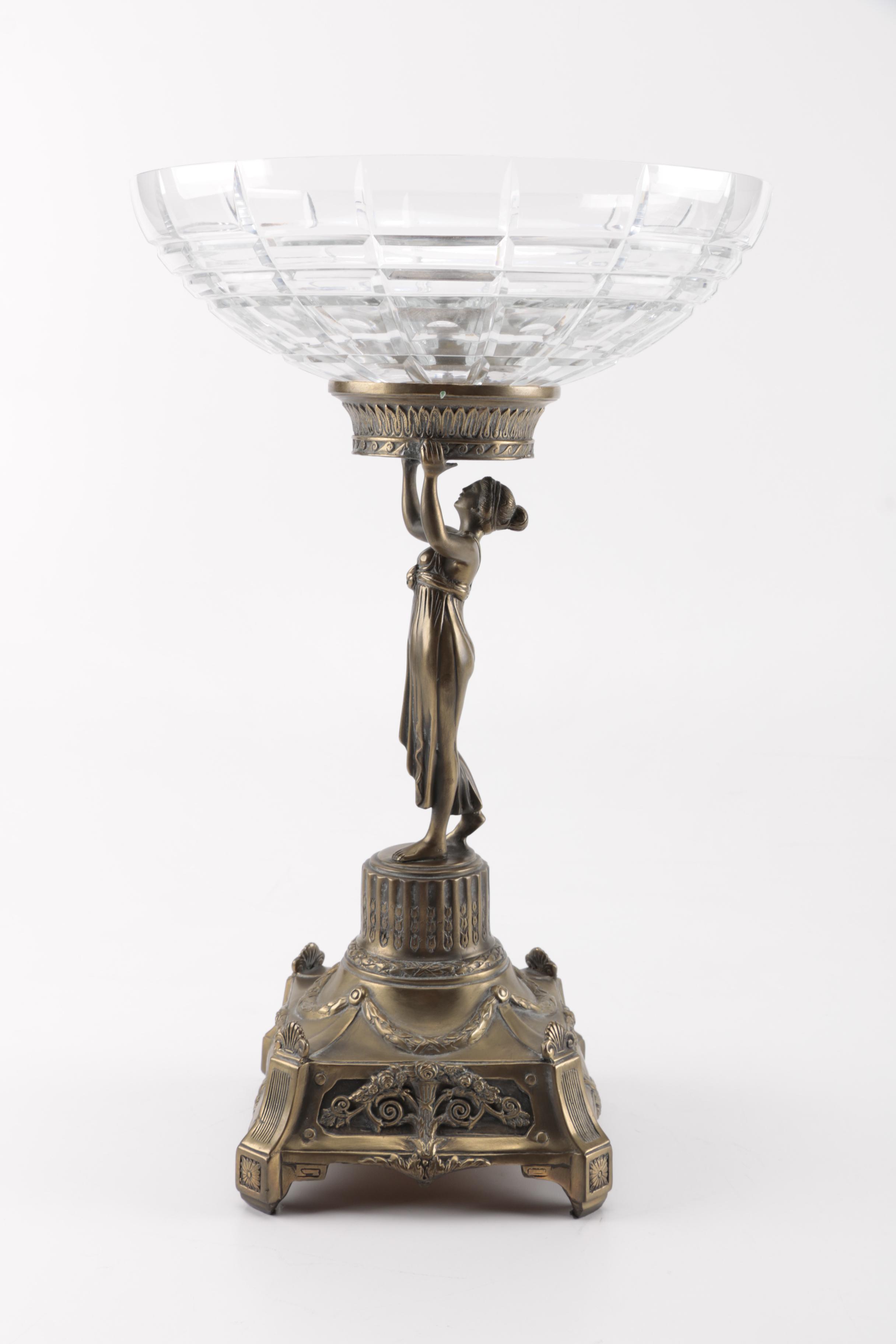 Brass and Glass Figural Bowl