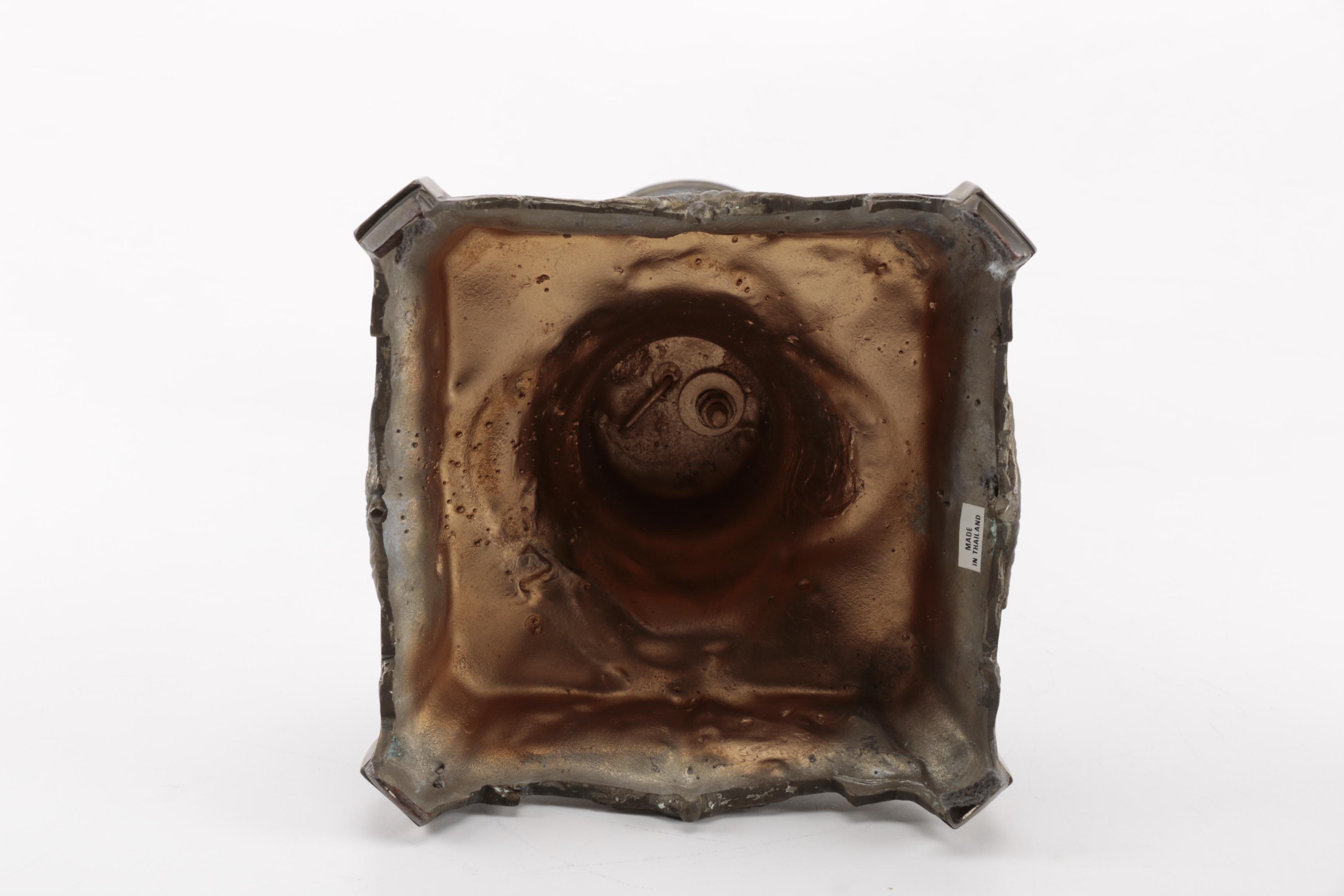 Brass and Glass Figural Bowl