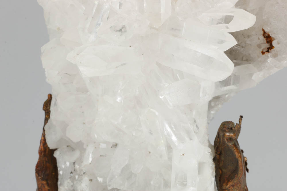 Quartz Crystal Cluster on Bronze Stand