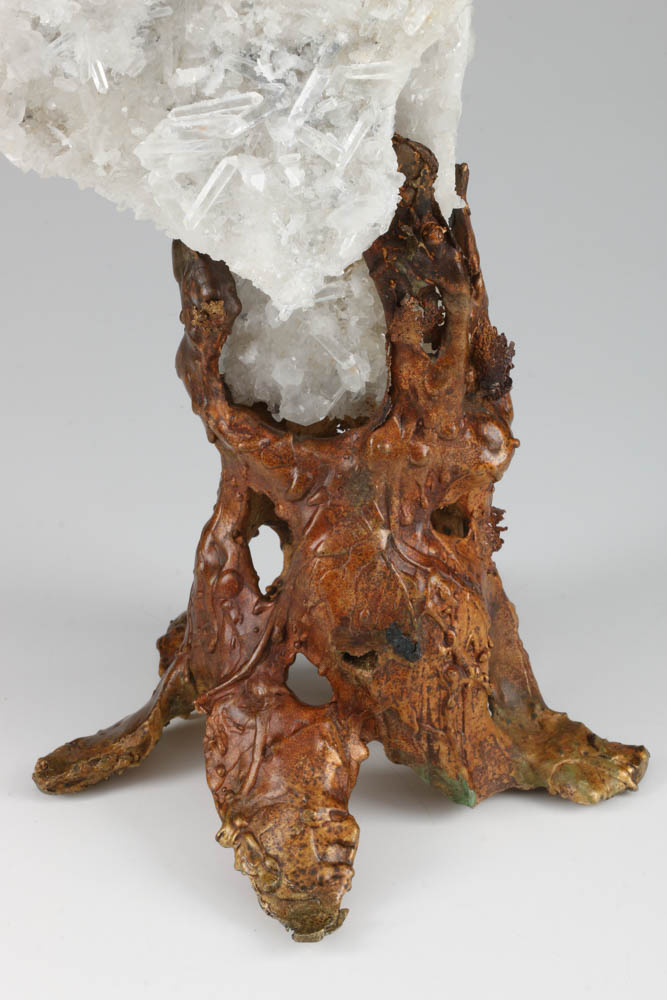 Quartz Crystal Cluster on Bronze Stand