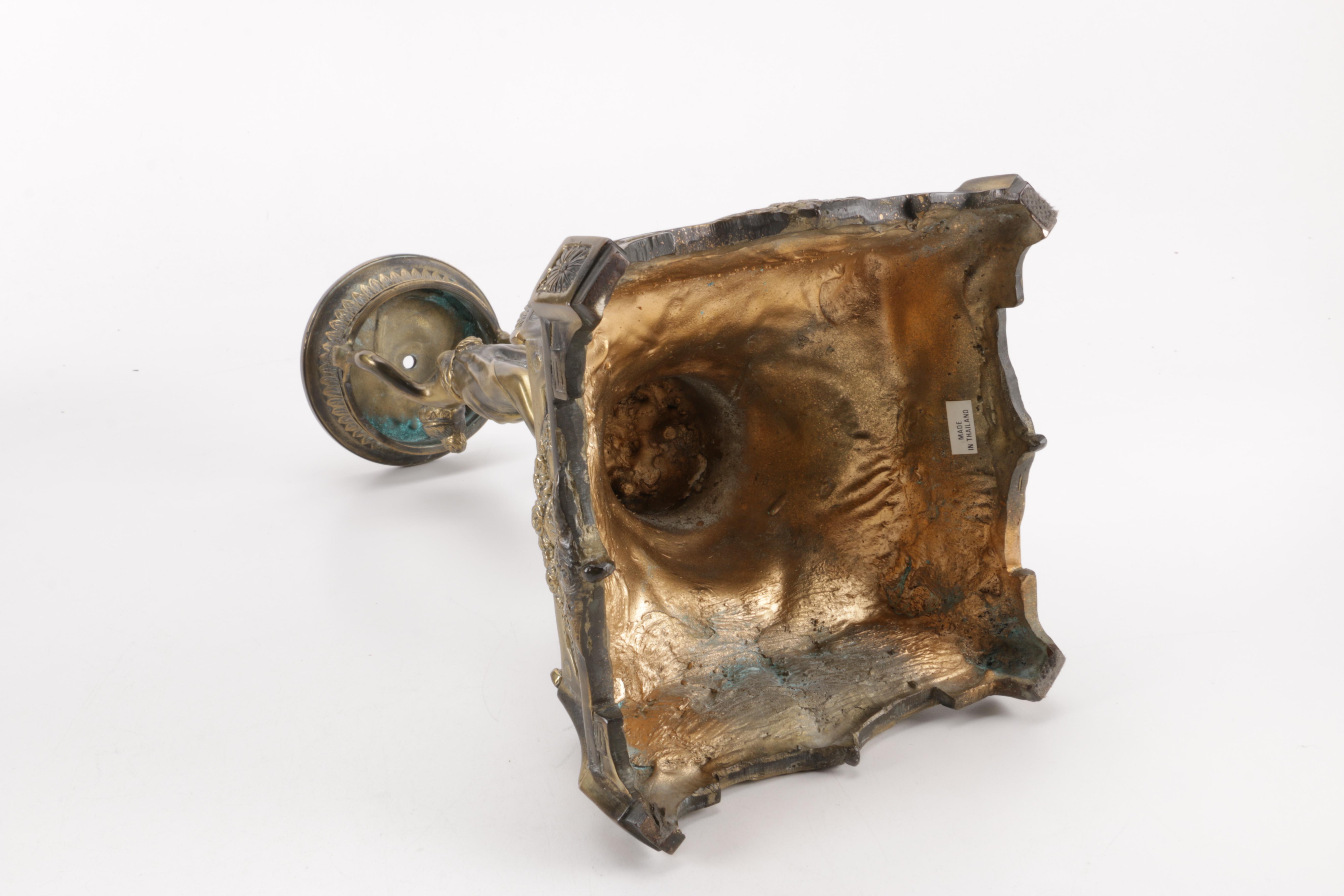 Brass and Glass Figural Bowl