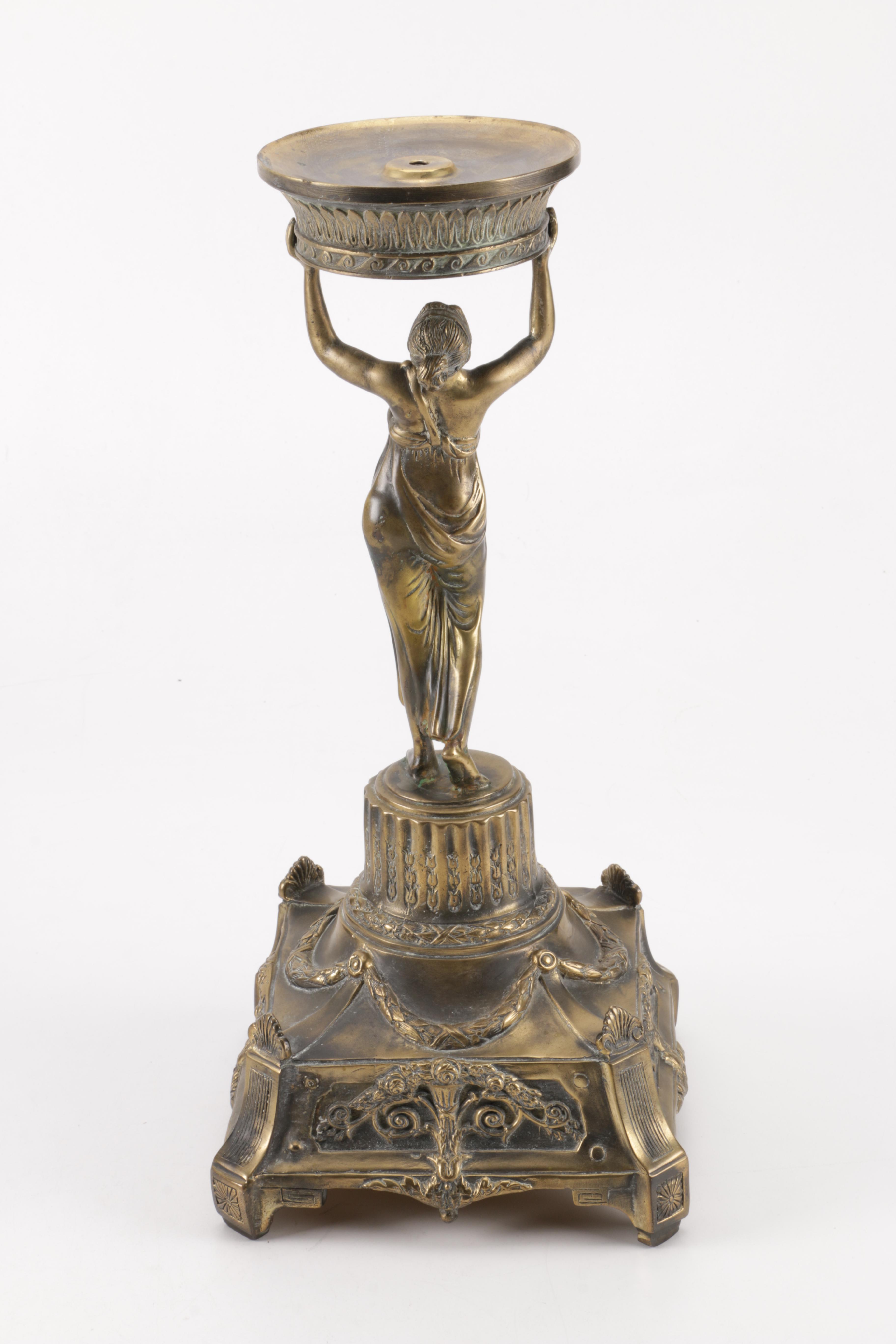 Brass and Glass Figural Bowl