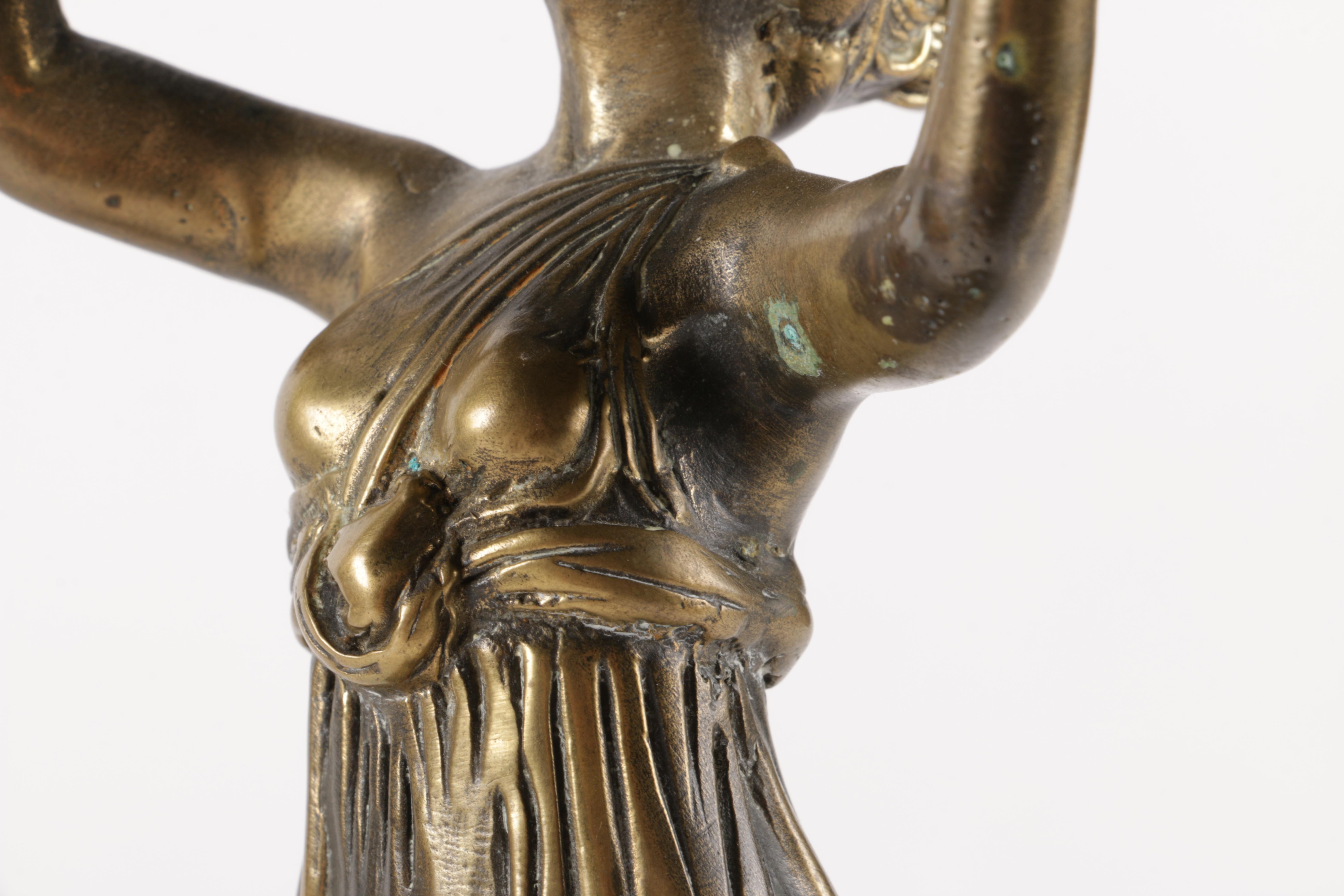 Brass and Glass Figural Bowl