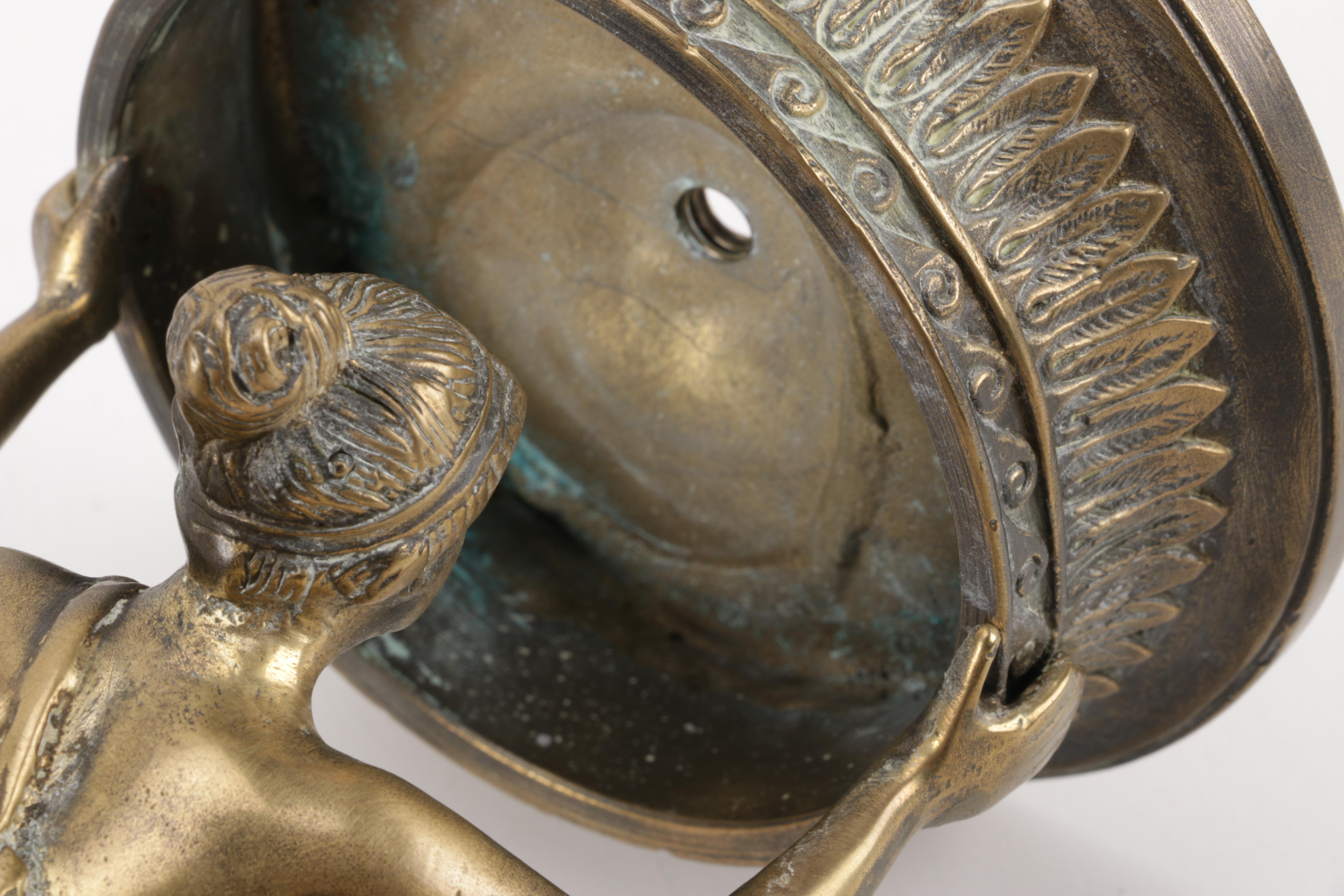 Brass and Glass Figural Bowl