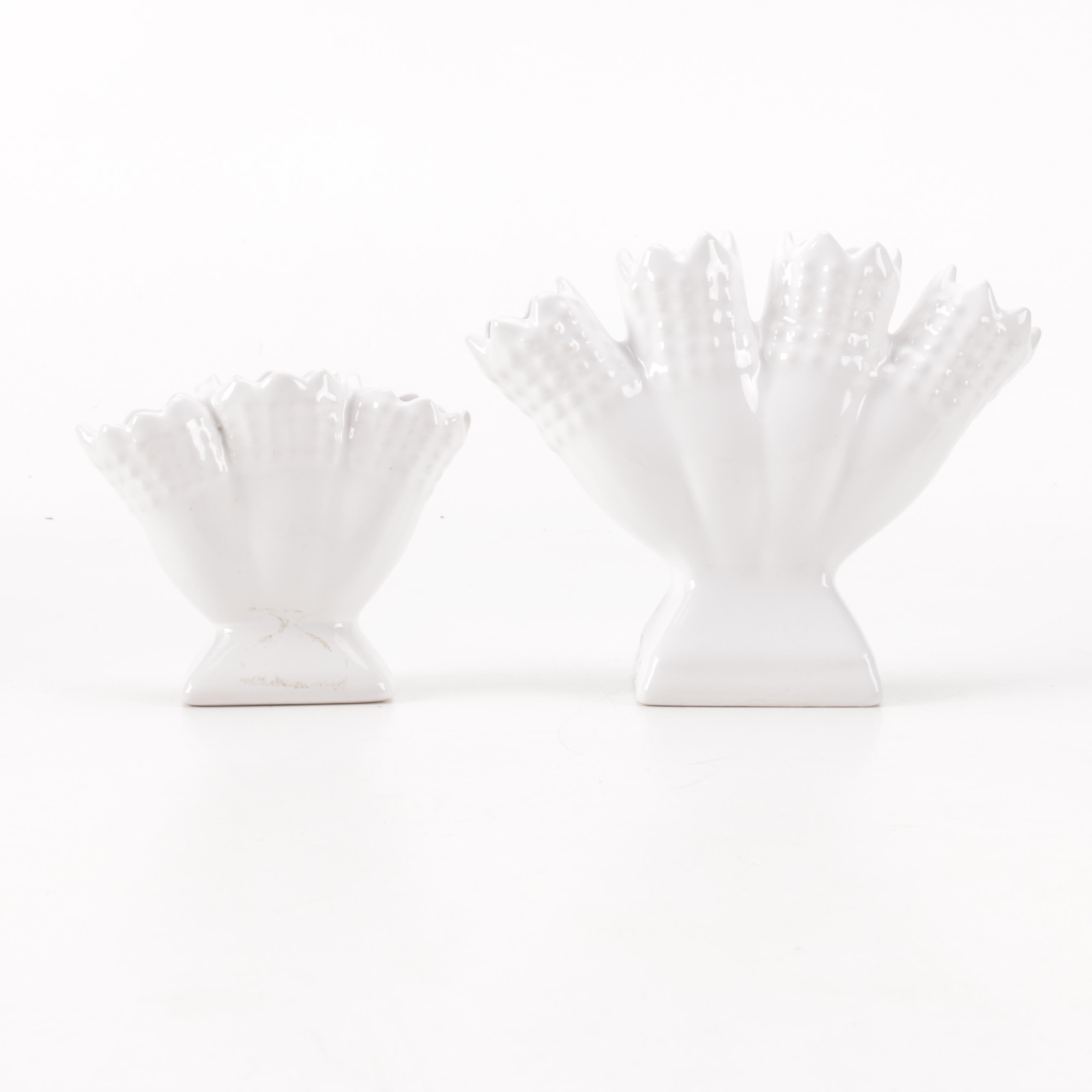 Pair of Portuguese Ceramic Tulipieres
