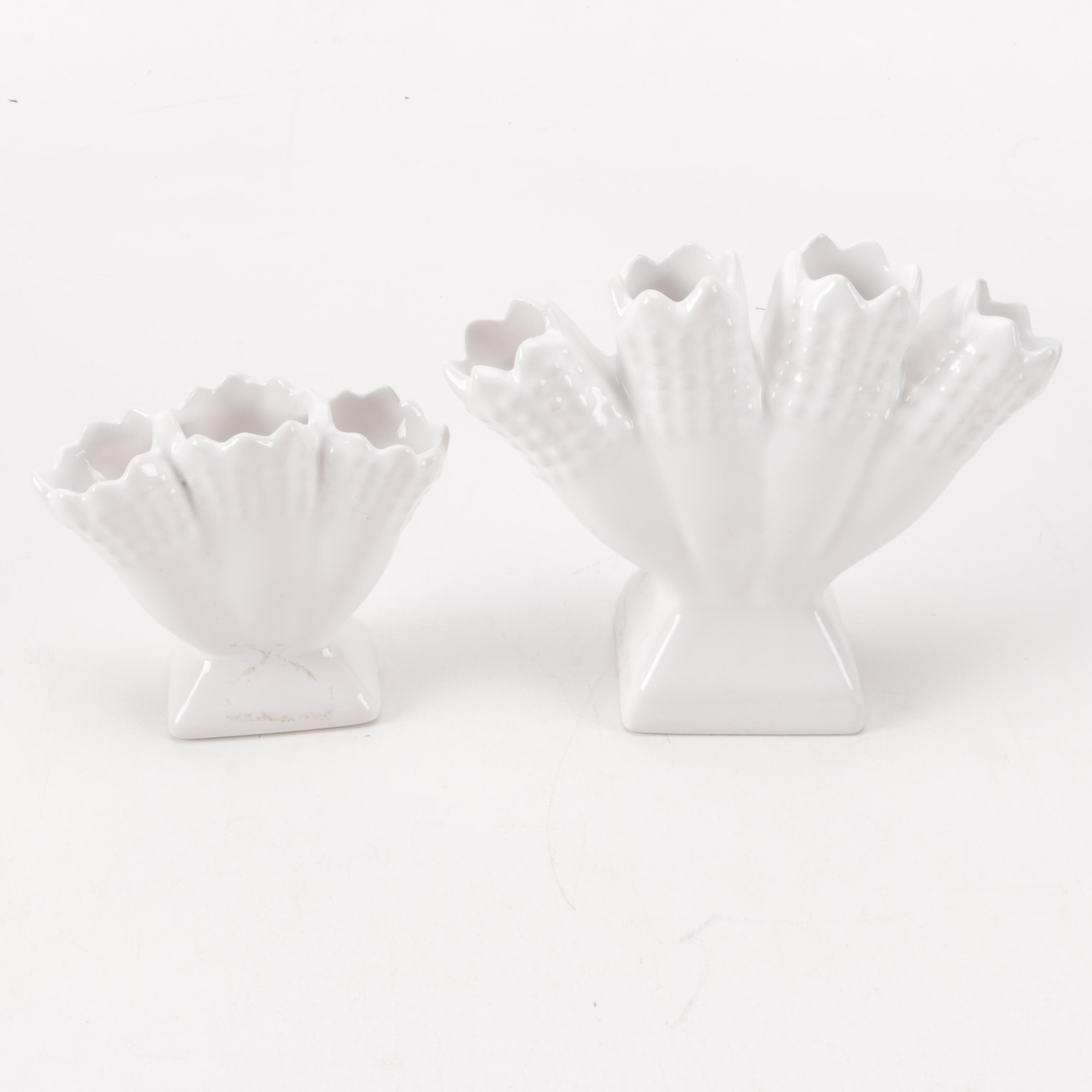 Pair of Portuguese Ceramic Tulipieres