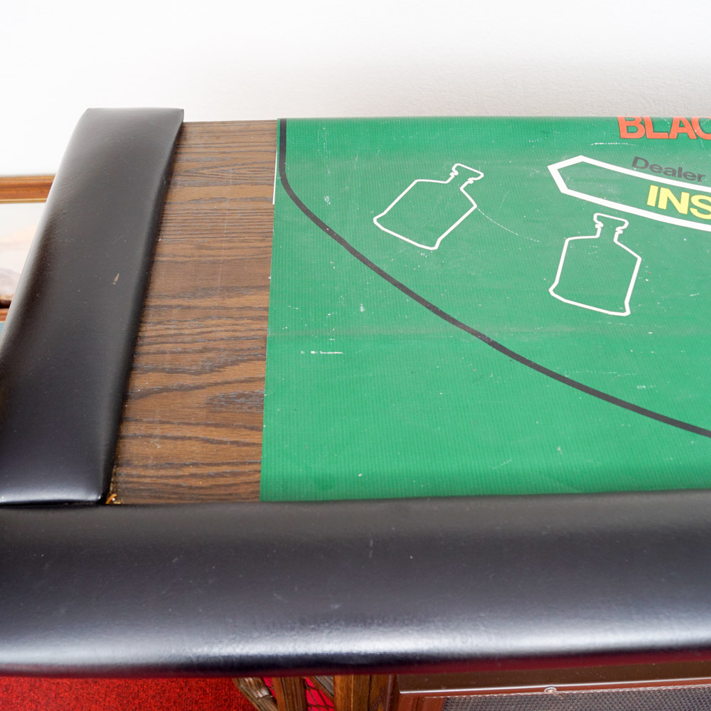 Vintage Stereo Bar with Disco Lights, Turntable, Tape Player and Speakers