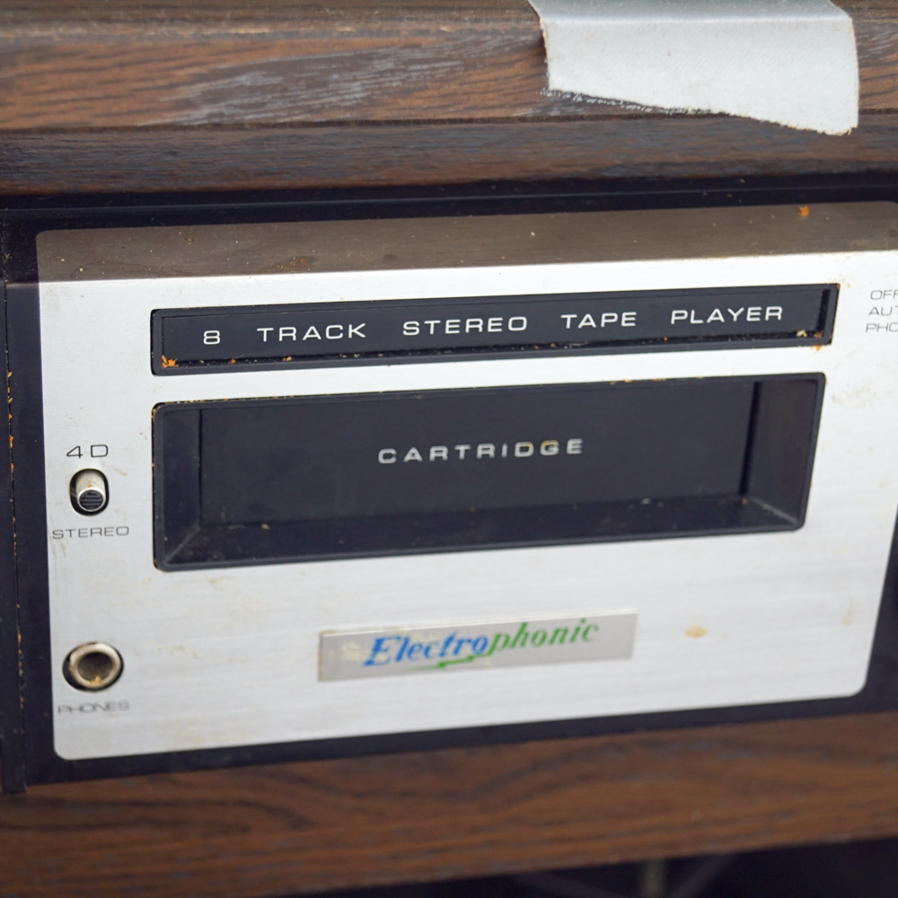 Vintage Stereo Bar with Disco Lights, Turntable, Tape Player and Speakers