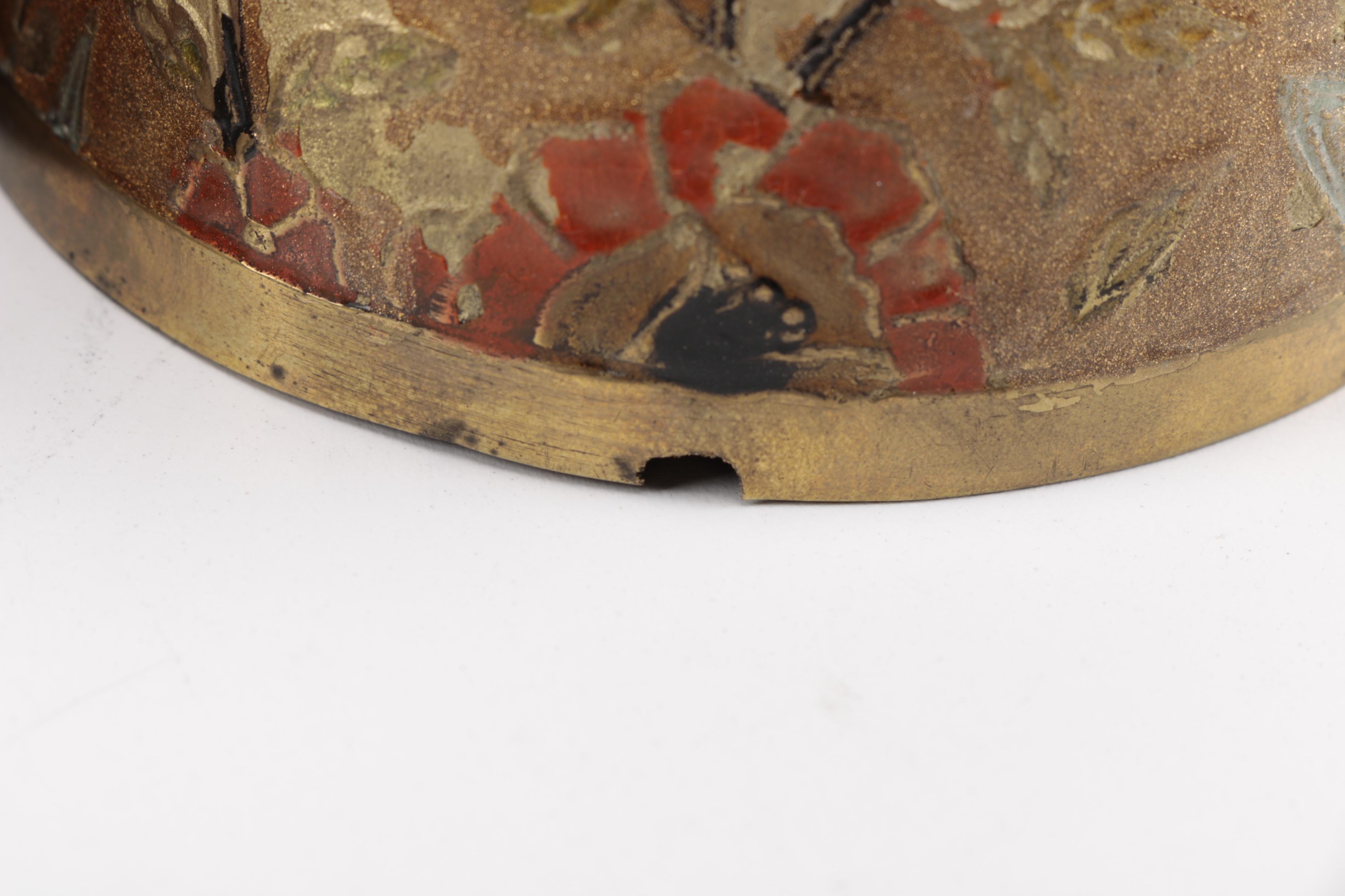 Metal Egg Vessel with Brass Elephant Base