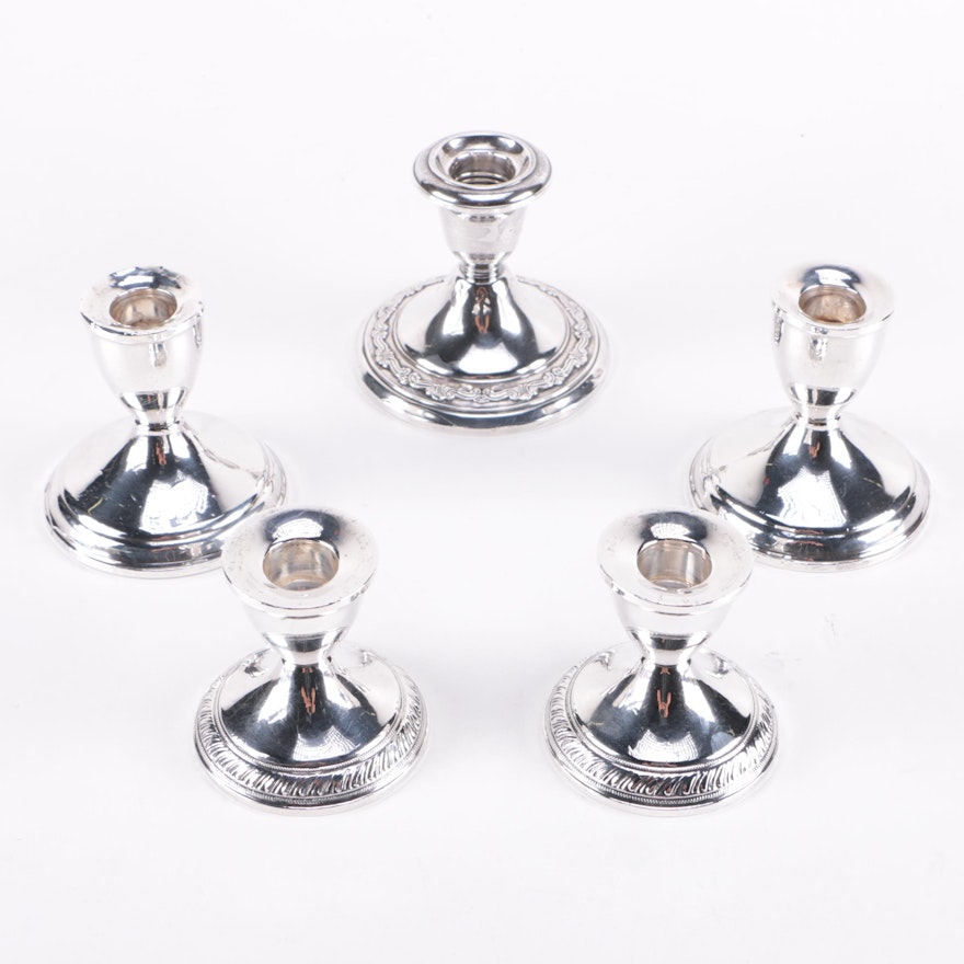 Weighted Sterling Silver Candlesticks Including Gorham