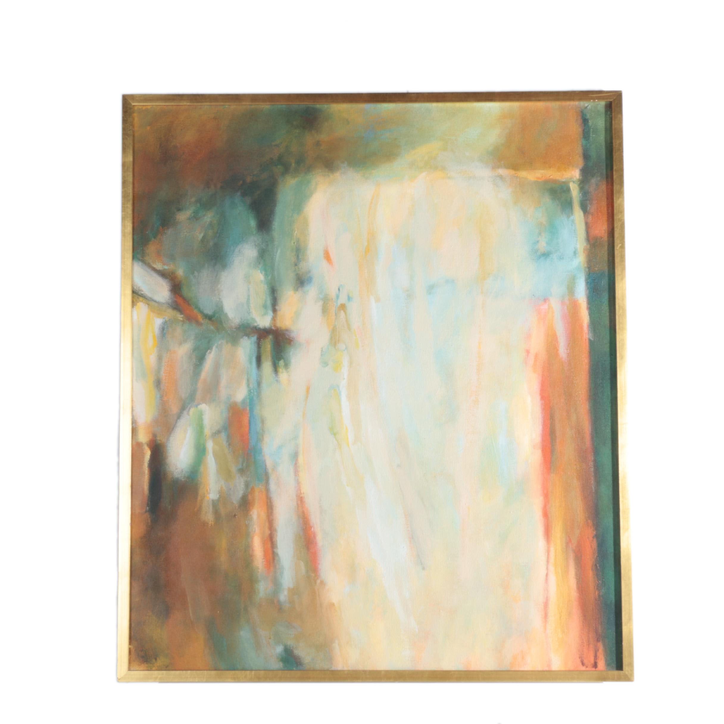 Framed Abstract Acrylic Painting on Canvas