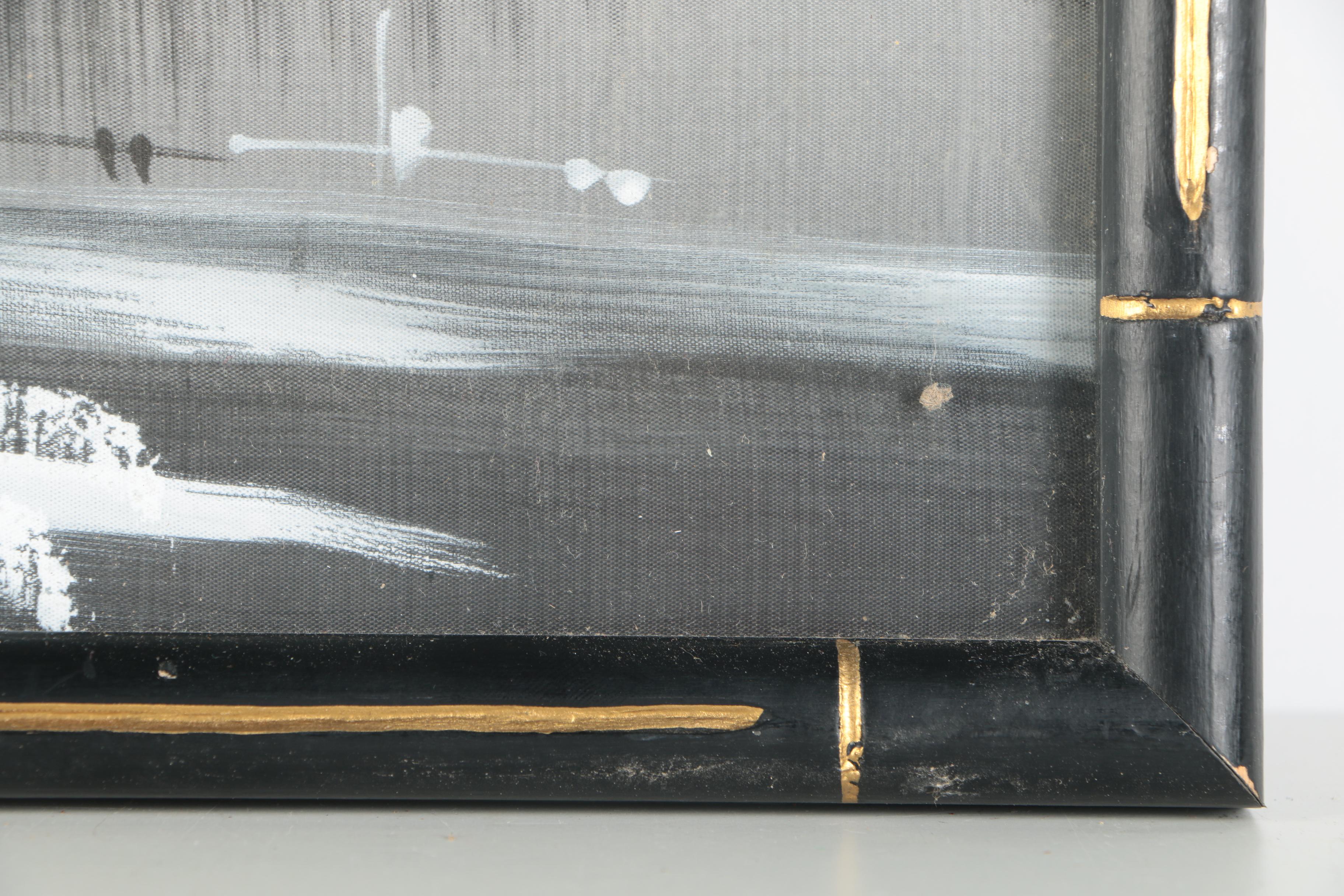 Watercolor and Gouache Painting on Silk of Southeast Asian Rice Paddy