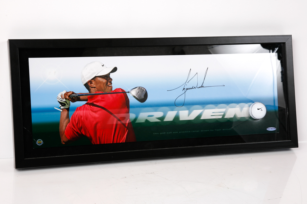 Tiger Woods Autographed "Driven" Display with Golf Ball