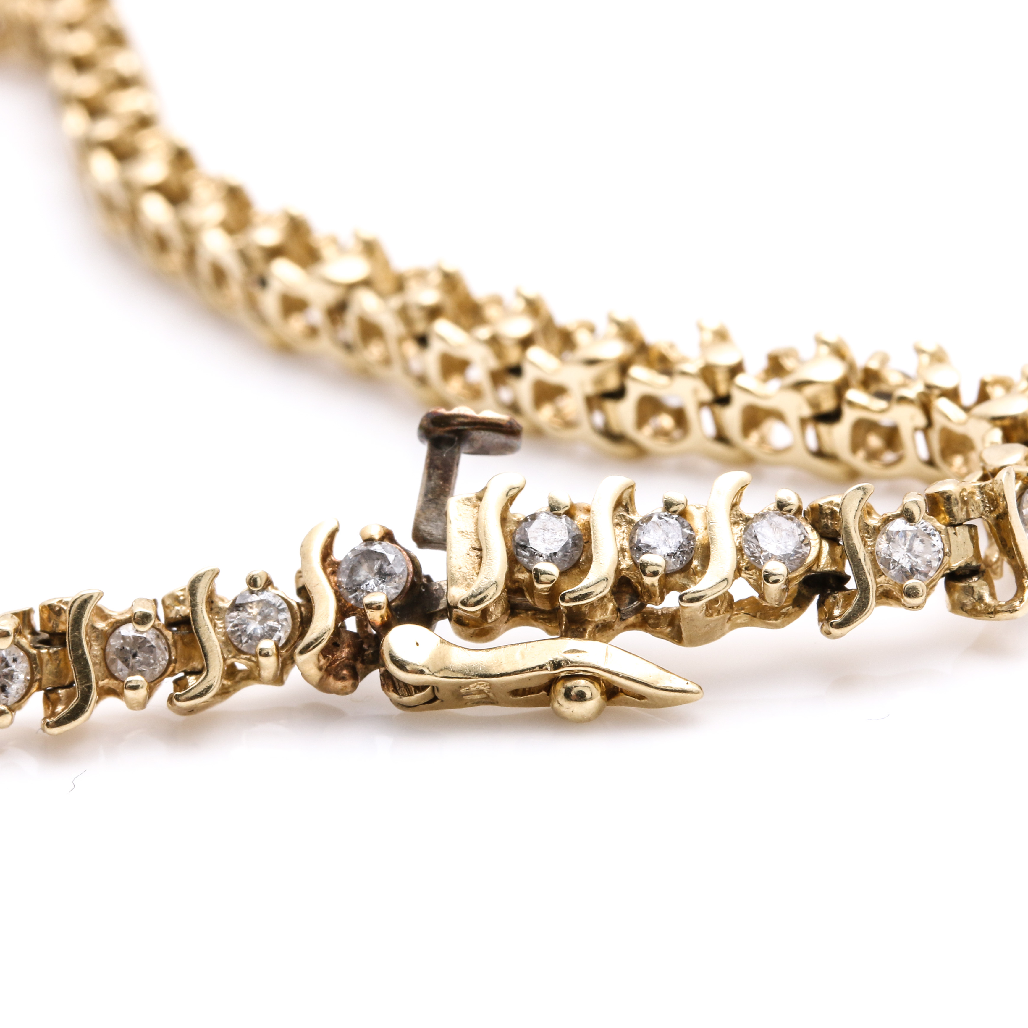 14K Yellow Gold 1.96 CTW Diamond Tennis Bracelet