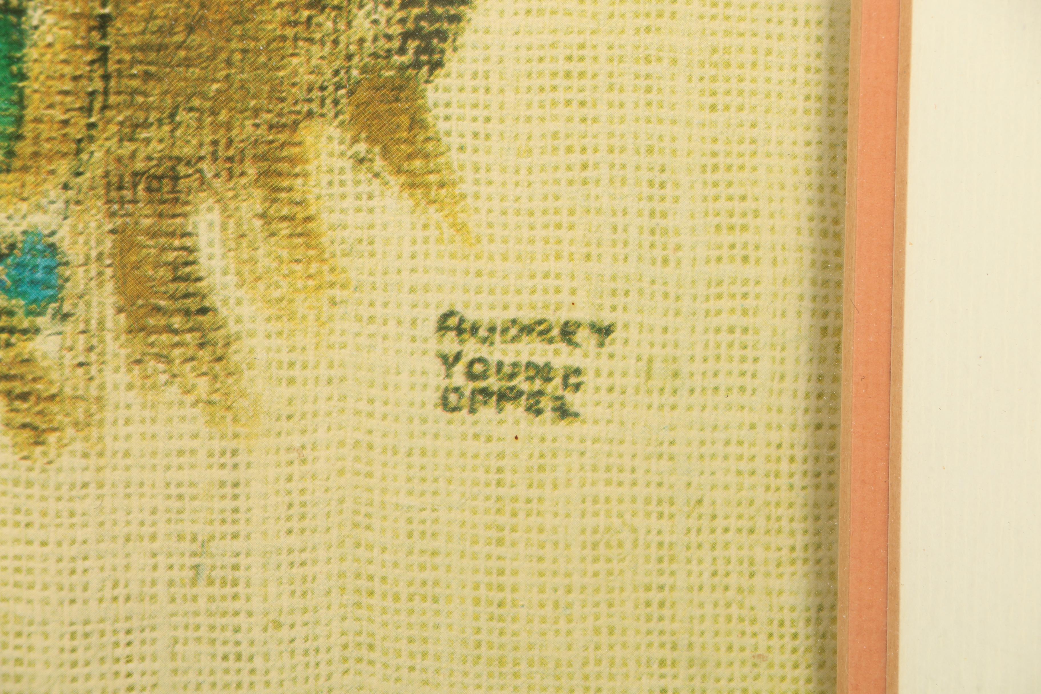 Offset Lithograph on Paper After Audrey Young Oppel's Portrait of a Native American Child