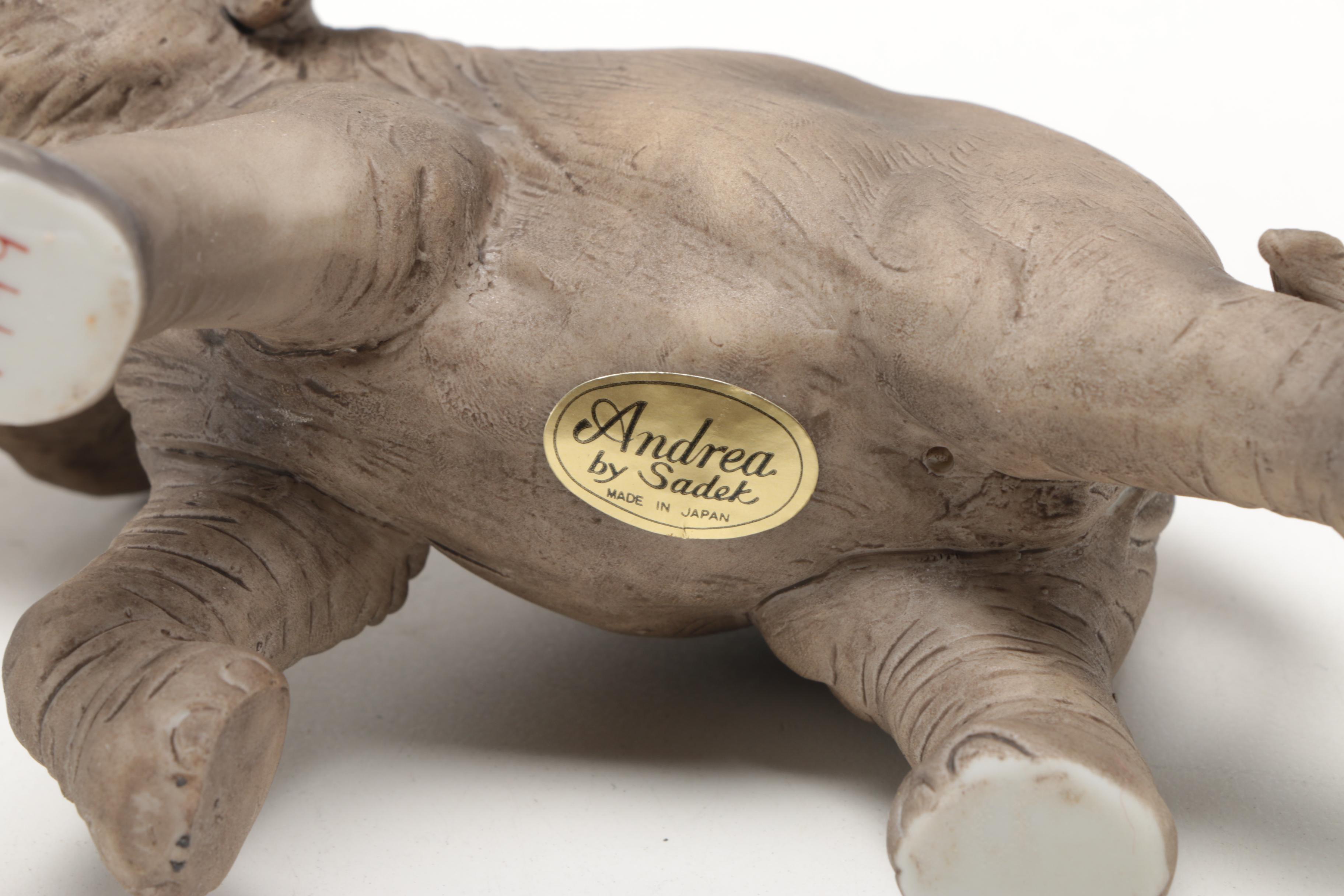 Family of Ceramic Elephant Figurines From Andrea by Sadek